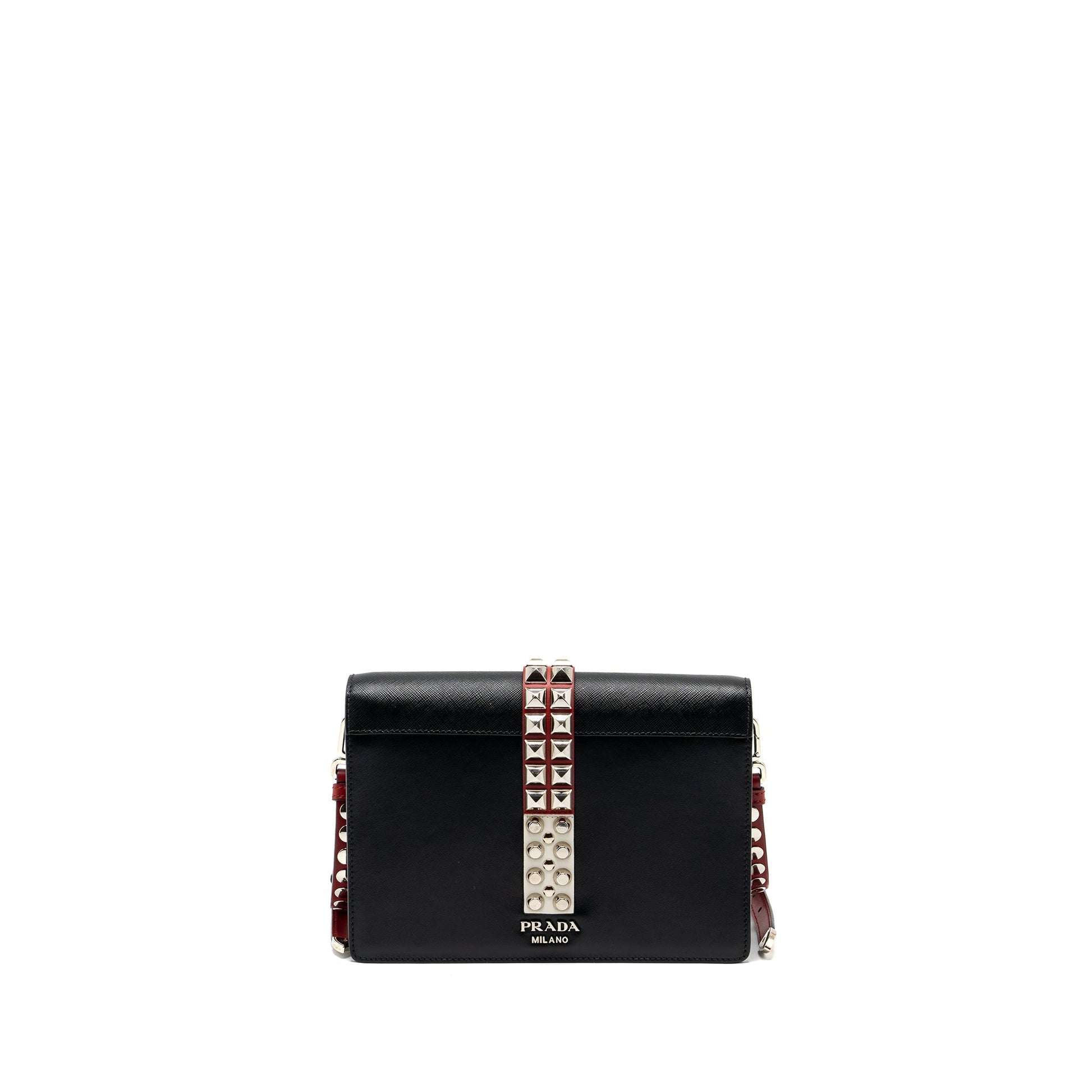 Prada Electra city flap Purse calfskin black / red