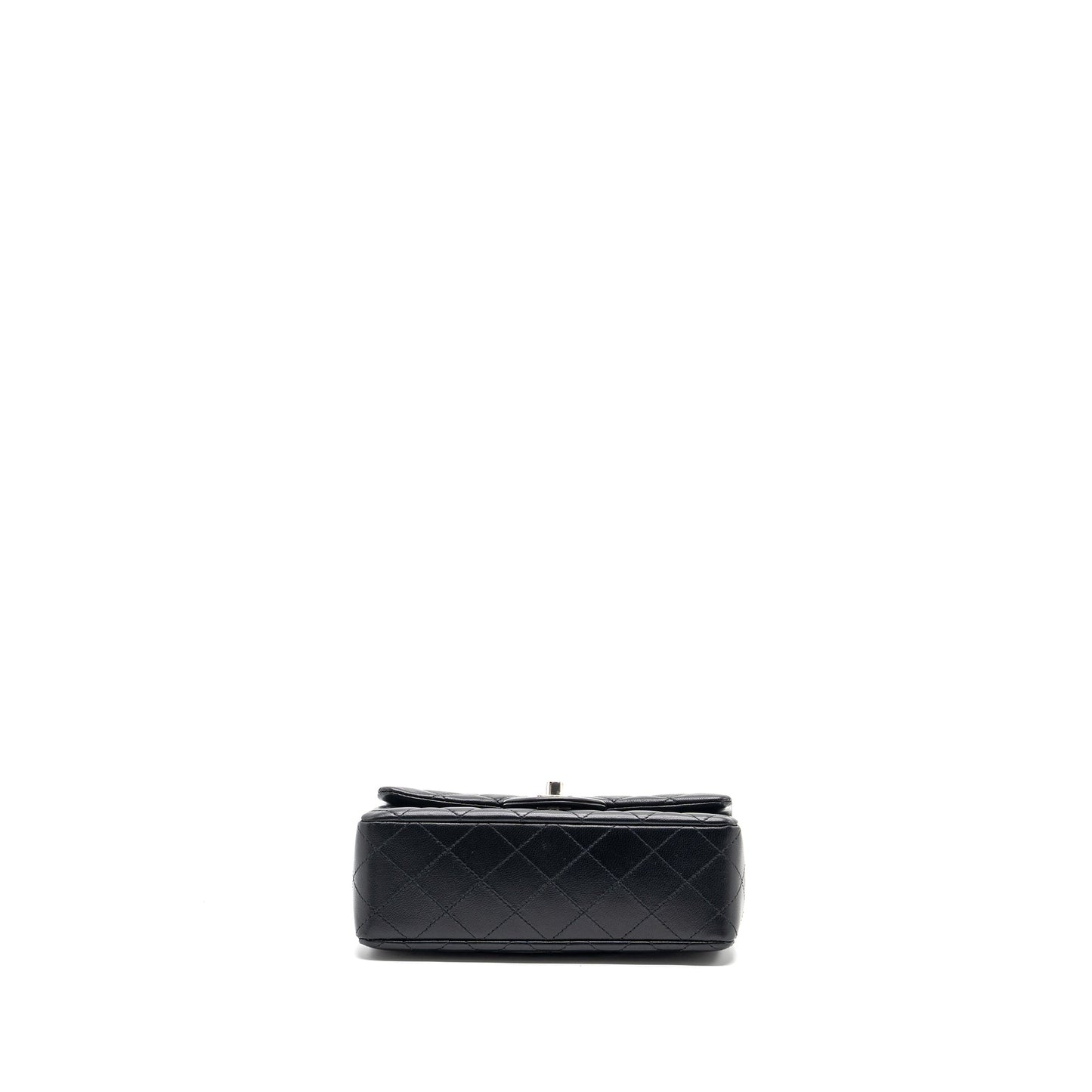 Chanel mini rectangular flap bag lambskin black  (microchip)