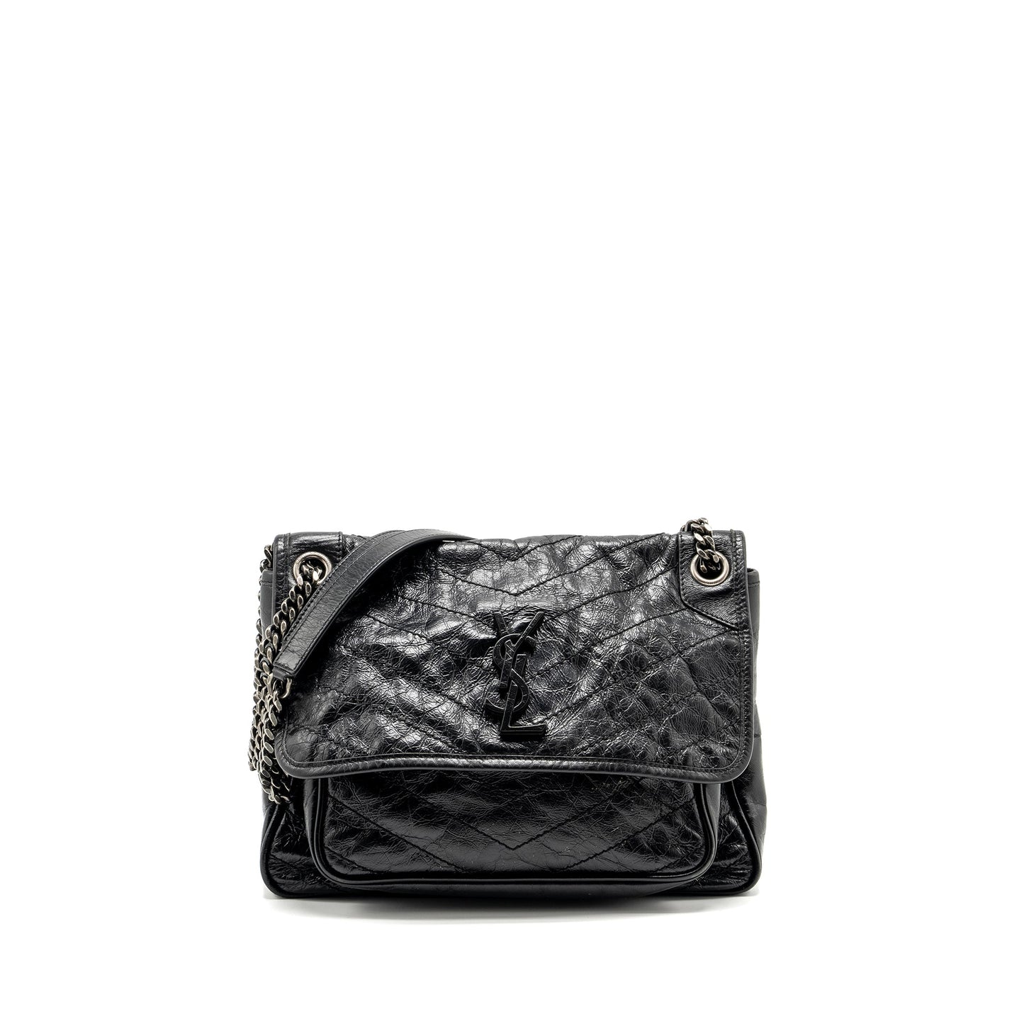 Saint Laurent/ Medium Niki Purse Shiny Calfskin Black