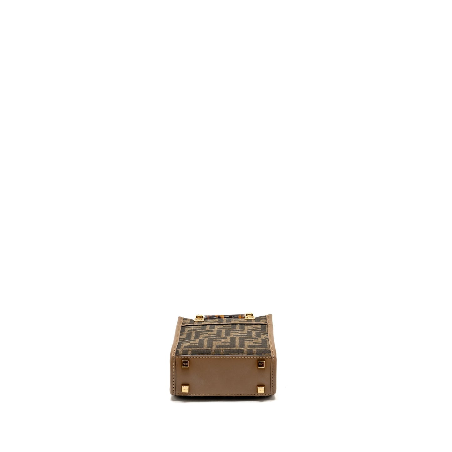Fendi Mini Sunshine Shopper Purse Canvas/Calfskin Brown