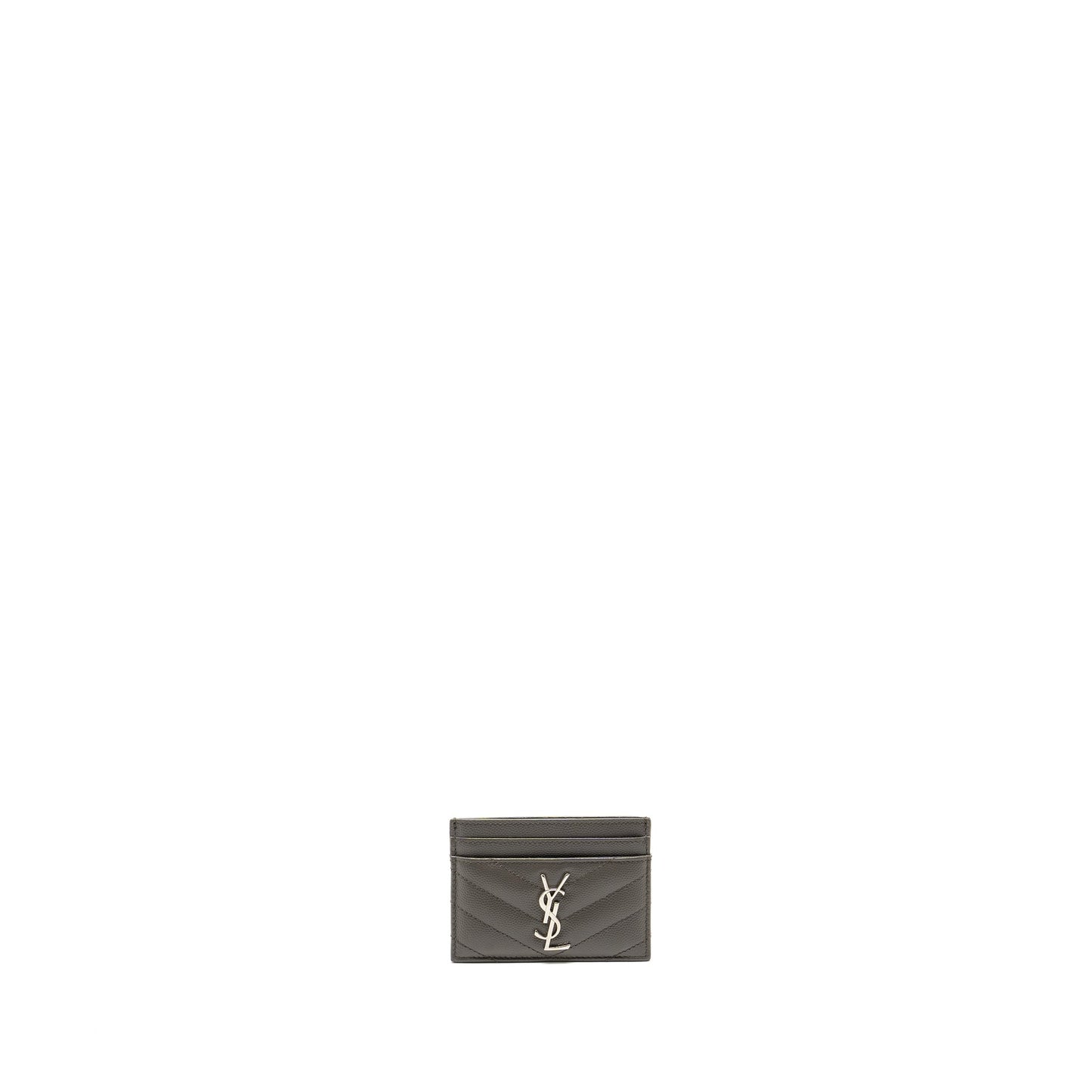 Saint Laurent card holder calfskin grey