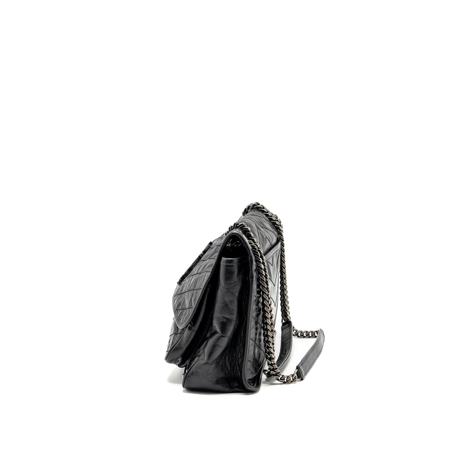 Saint Laurent/ Medium Niki Purse Shiny Calfskin Black