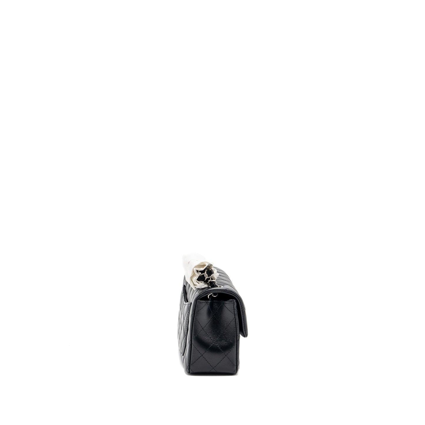 Chanel mini rectangular flap bag lambskin black  (microchip)