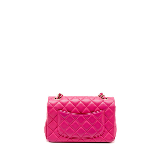 Chanel Mini Rectangular Flap Bag Lambskin Pink L