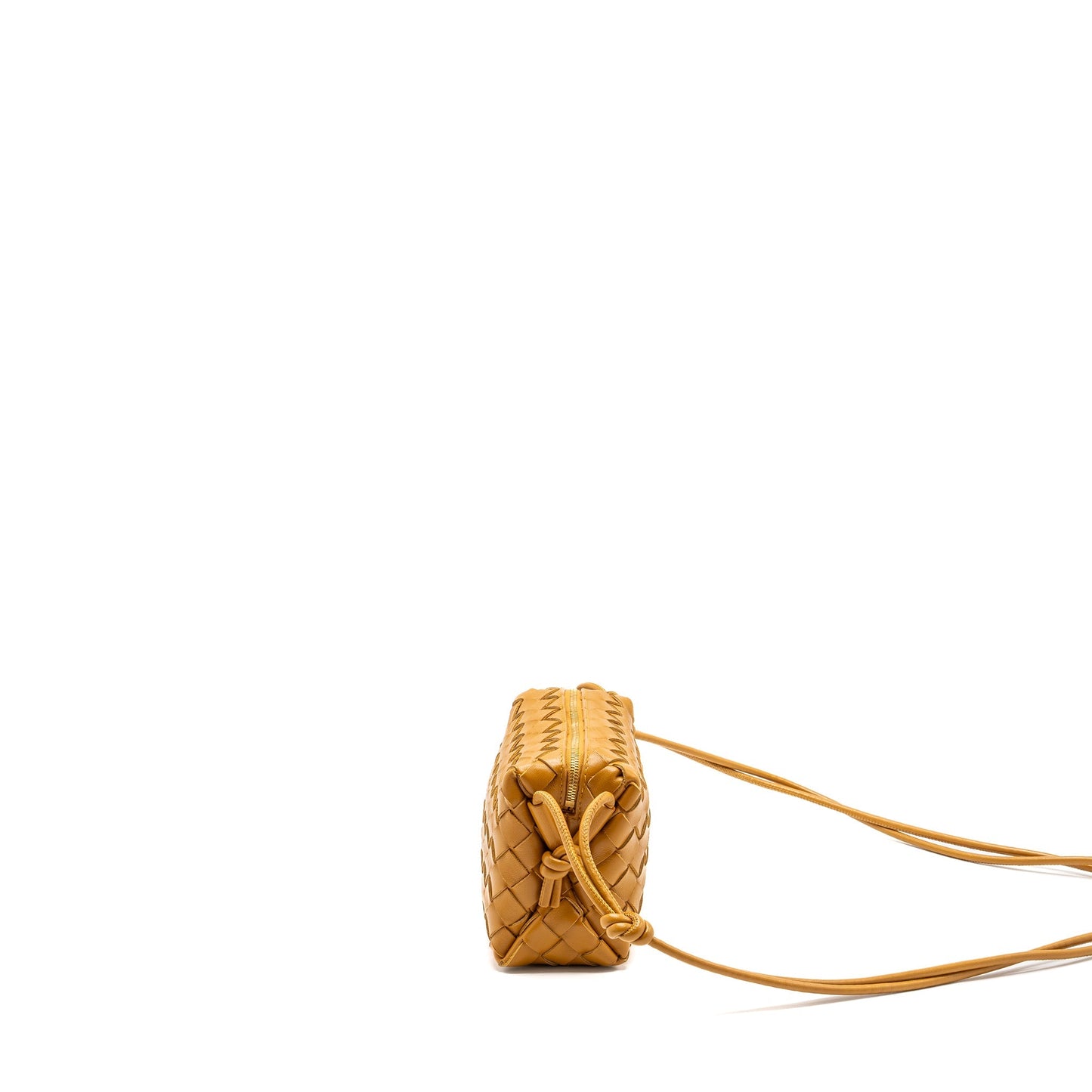 Bottega Veneta Mini Loop Camera Purse Lambskin Caramel