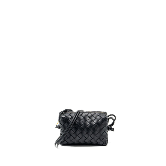 Bottega Veneta Mini Loop Camera Purse Lambskin Black