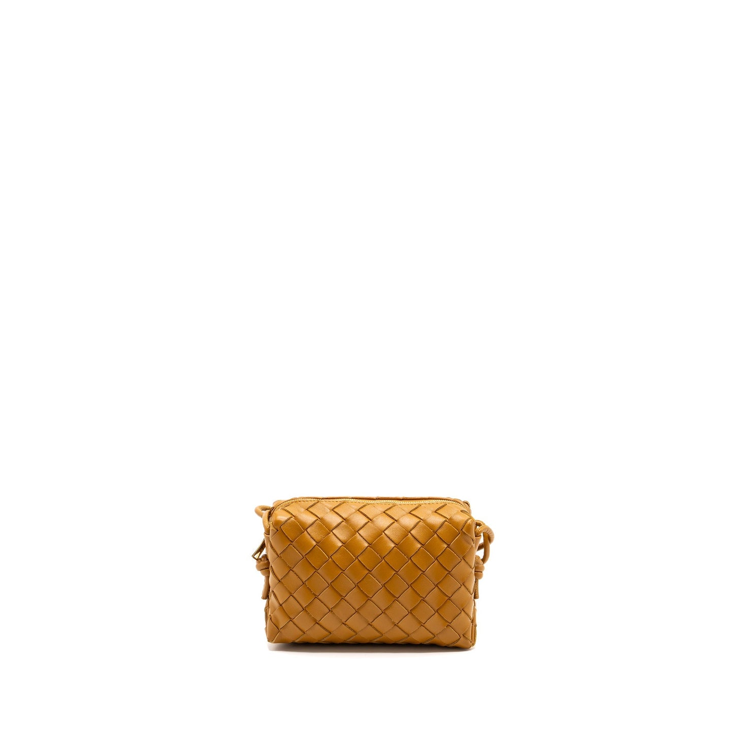 Bottega Veneta Mini Loop Camera Purse Lambskin Caramel