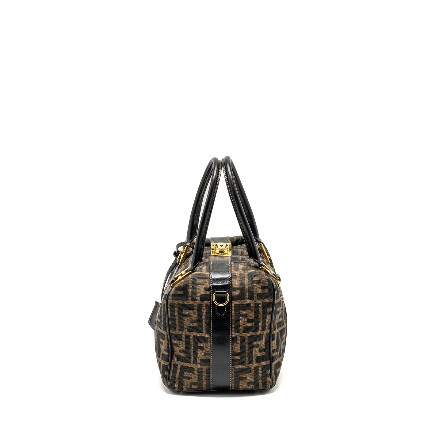 Fendi   handle bowling Purse canvas brown