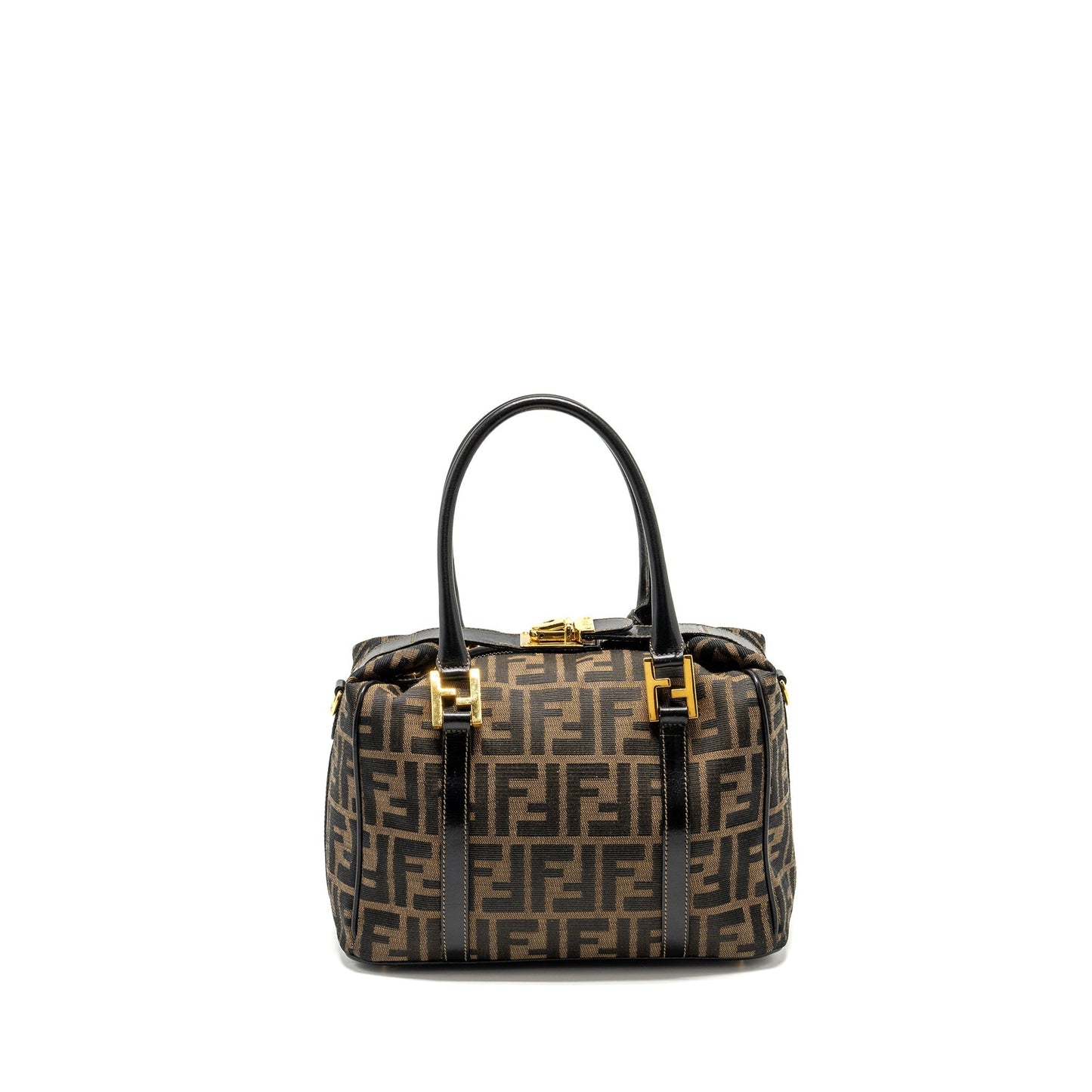Fendi   handle bowling Purse canvas brown