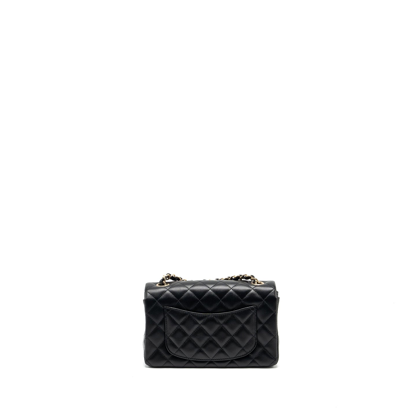Chanel mini rectangular flap bag lambskin black L (Microchip)