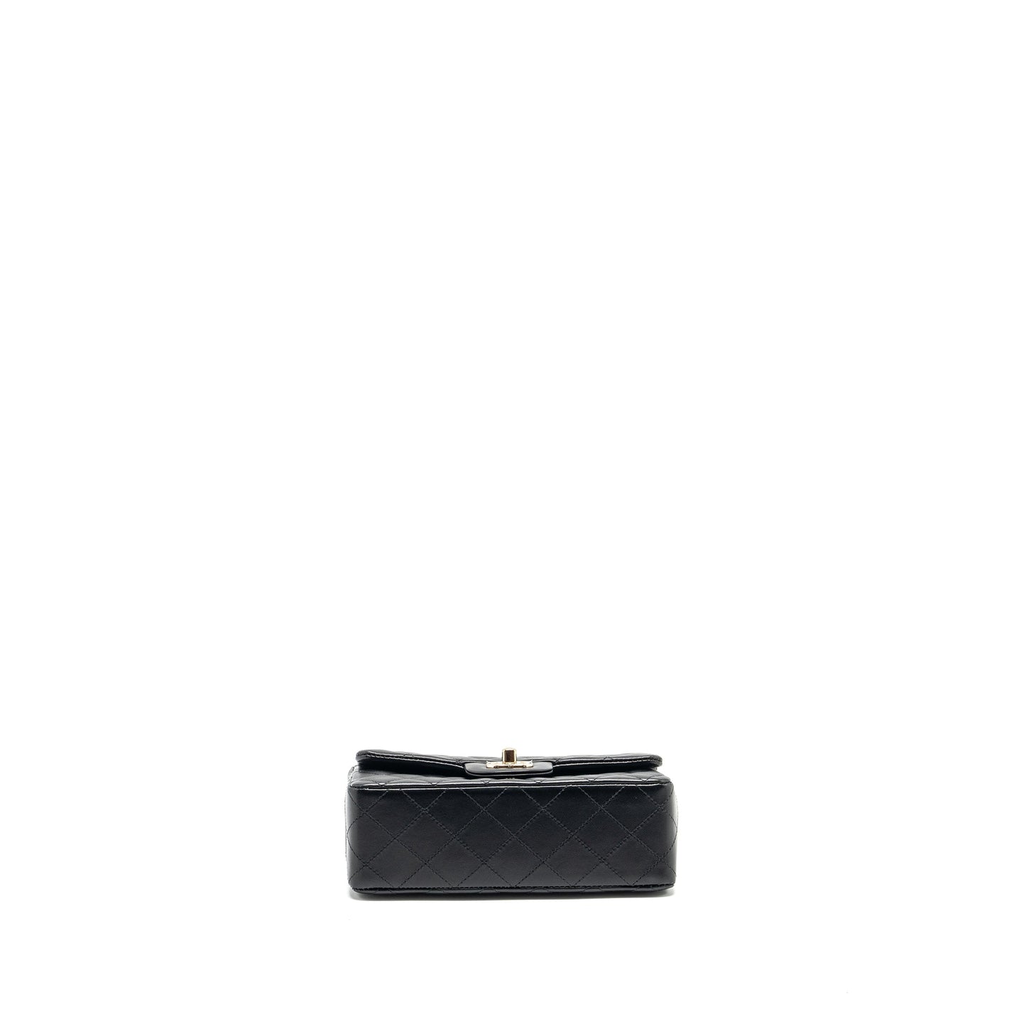 Chanel mini rectangular flap bag lambskin black L (Microchip)