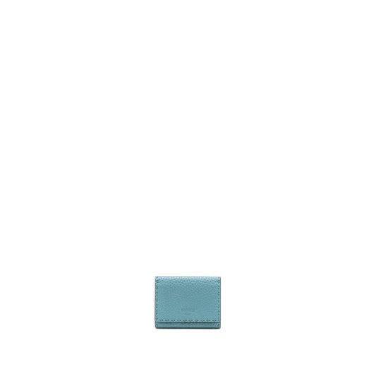 Fendi Selleria Card Holder Calfskin Ocean Blue/Cream
