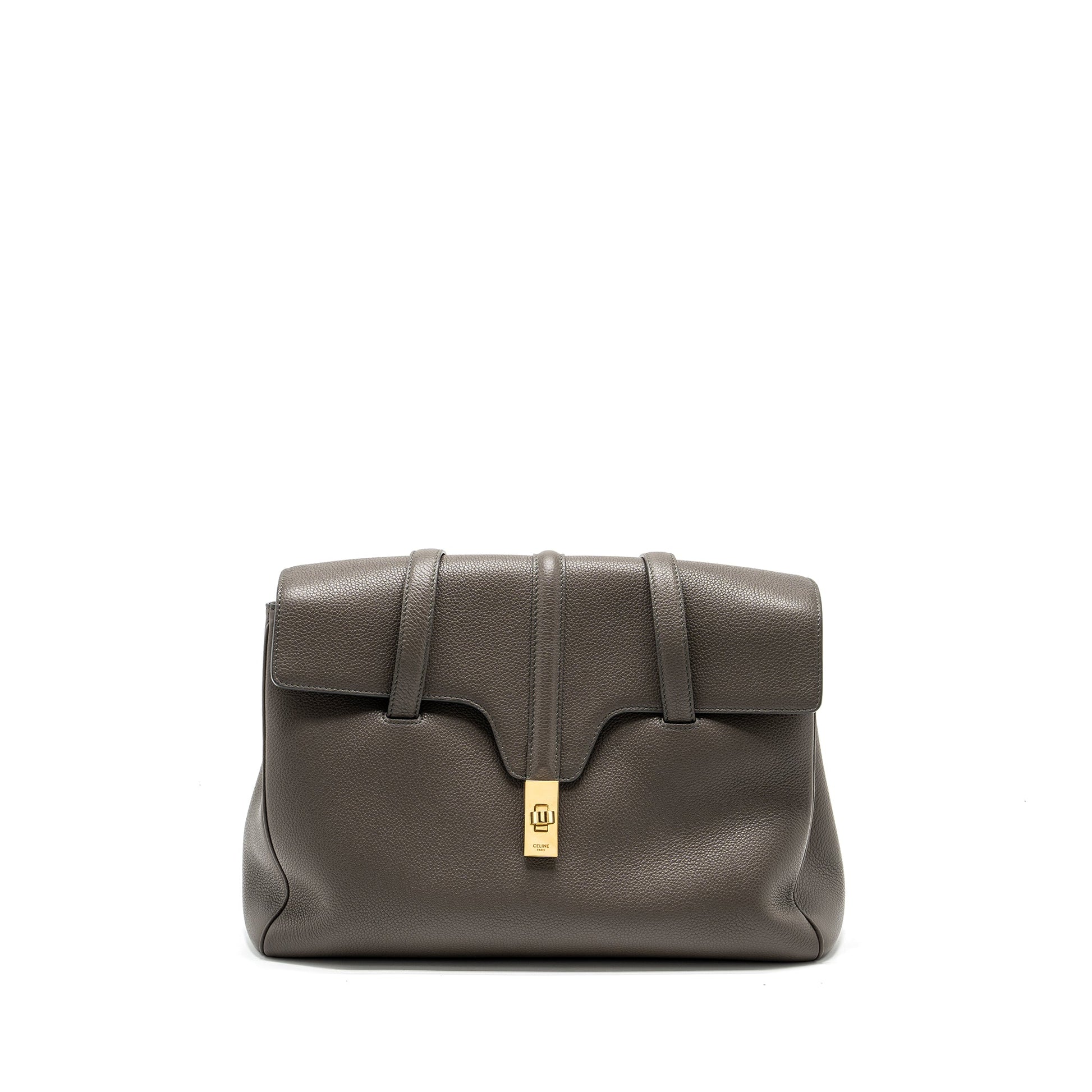 Celine Medium Soft Bag Grained Calfskin grey GHW