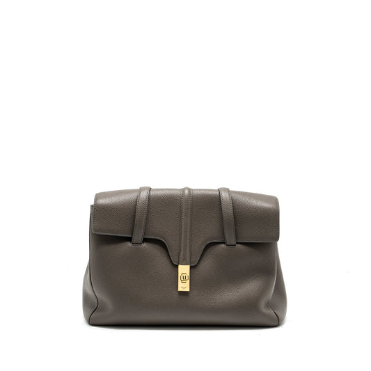 Celine Medium Soft Bag Grained Calfskin grey GHW