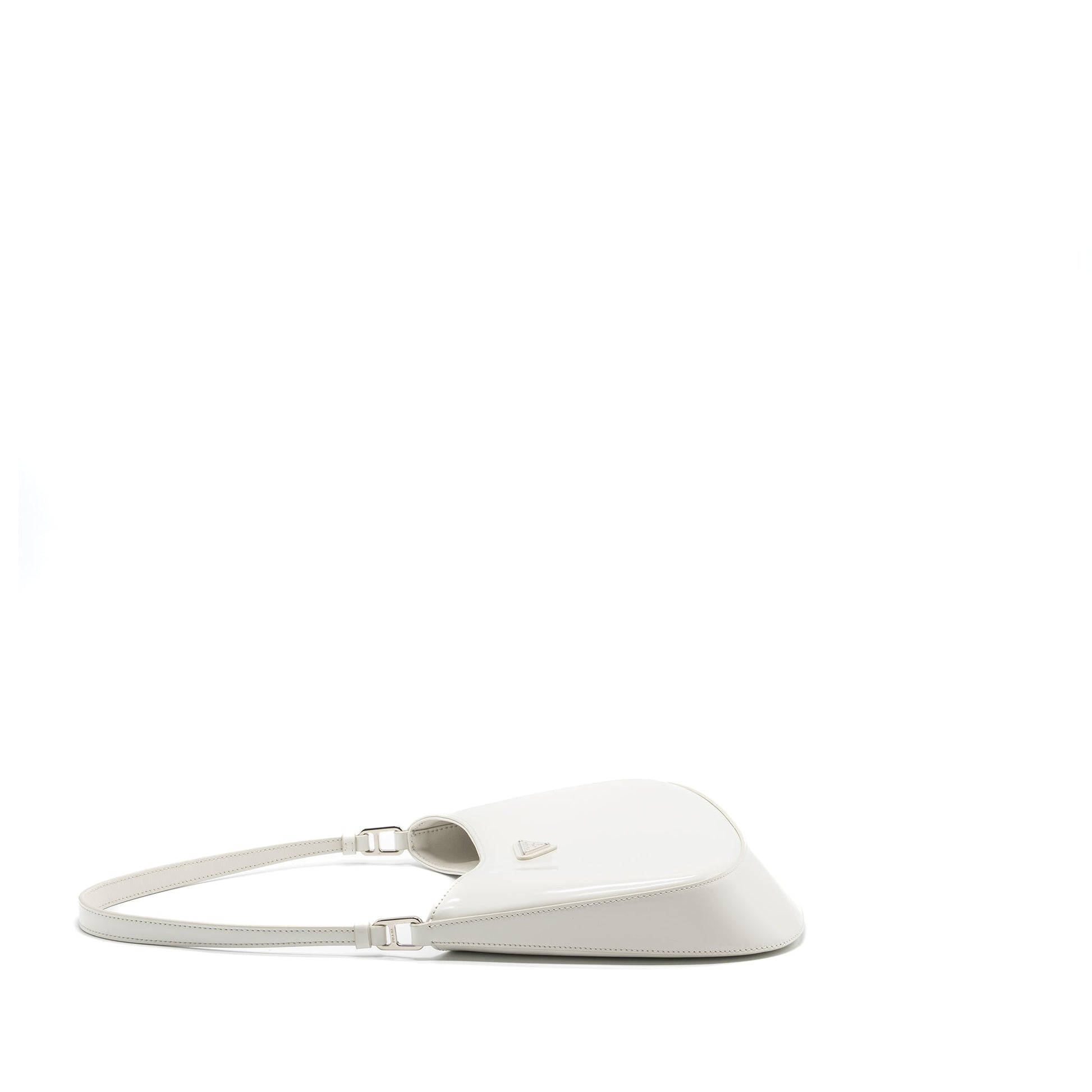Prada Cleo Mini Purse Brushed Leather White