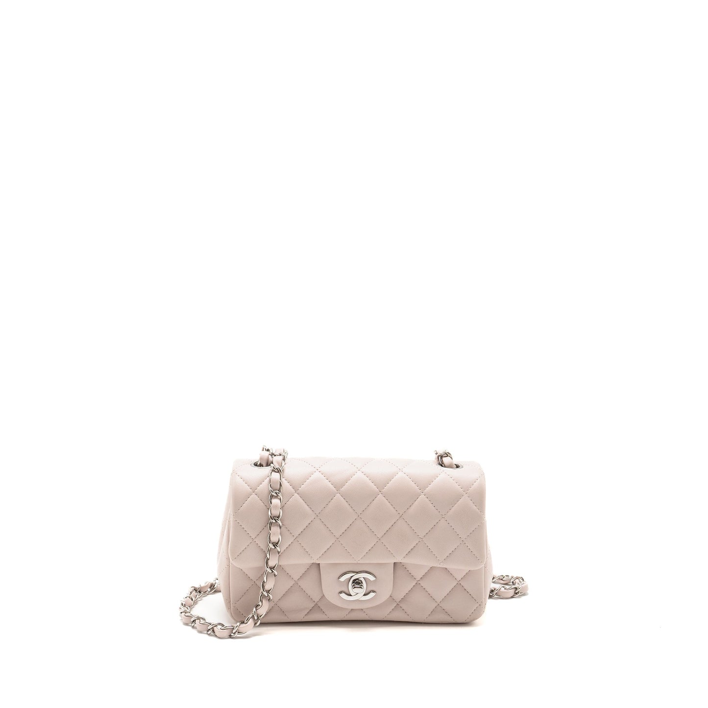 Chanel Mini Rectangular Flap Bag Lambskin Light Pink  (Microchip)
