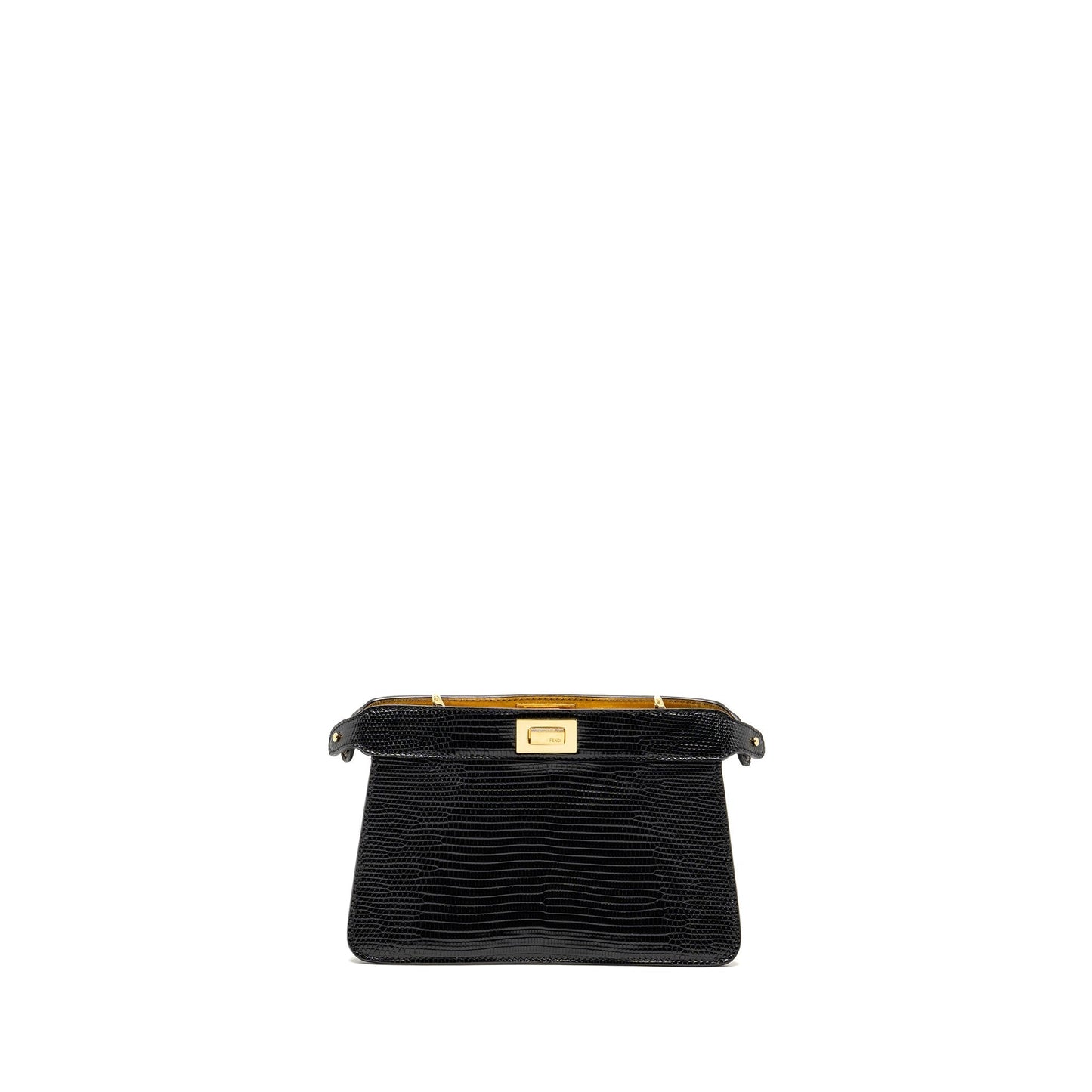 Fendi Peekaboo I See You Purse Lizard Black