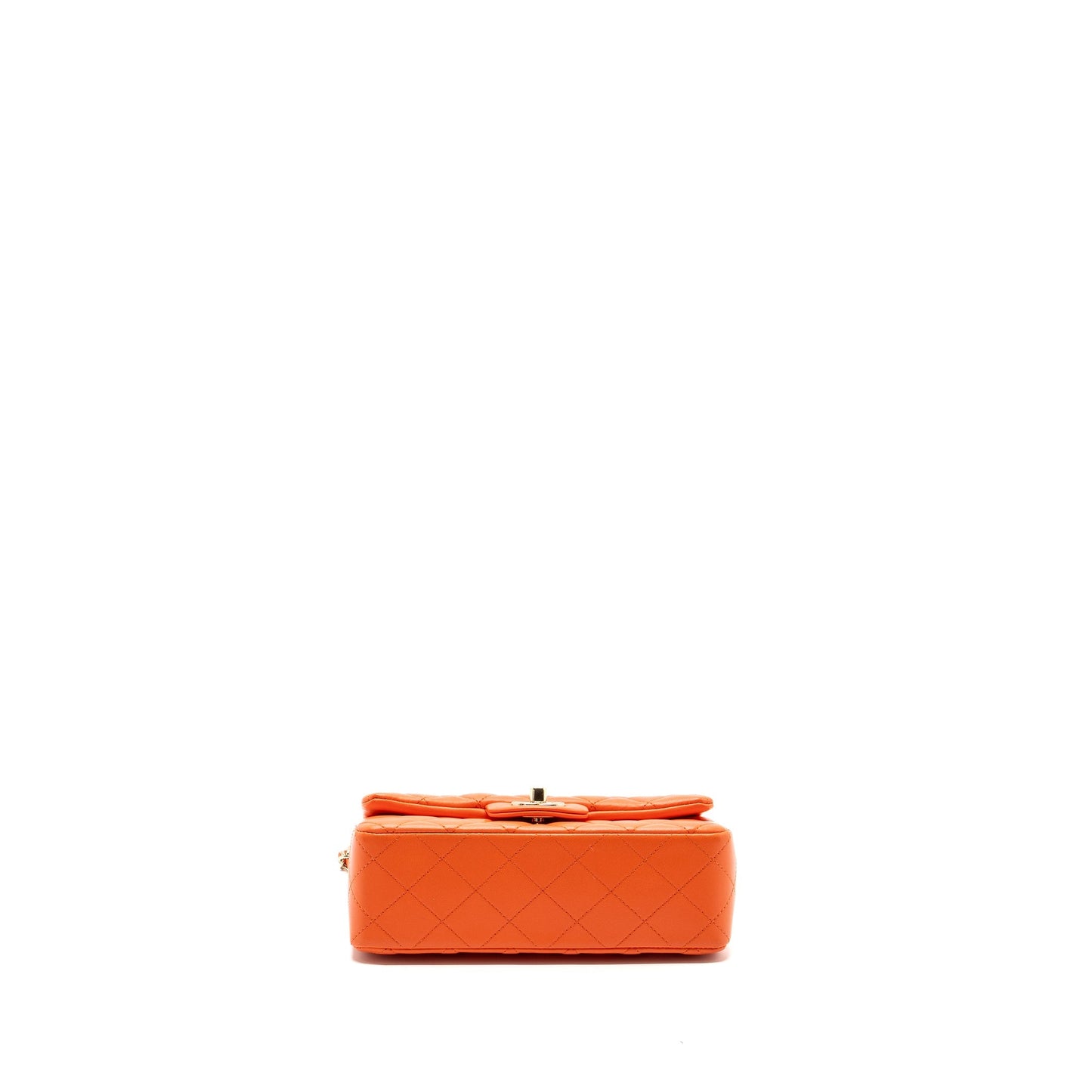 Chanel Mini Rectangular Flap Bag Lambskin Orange
