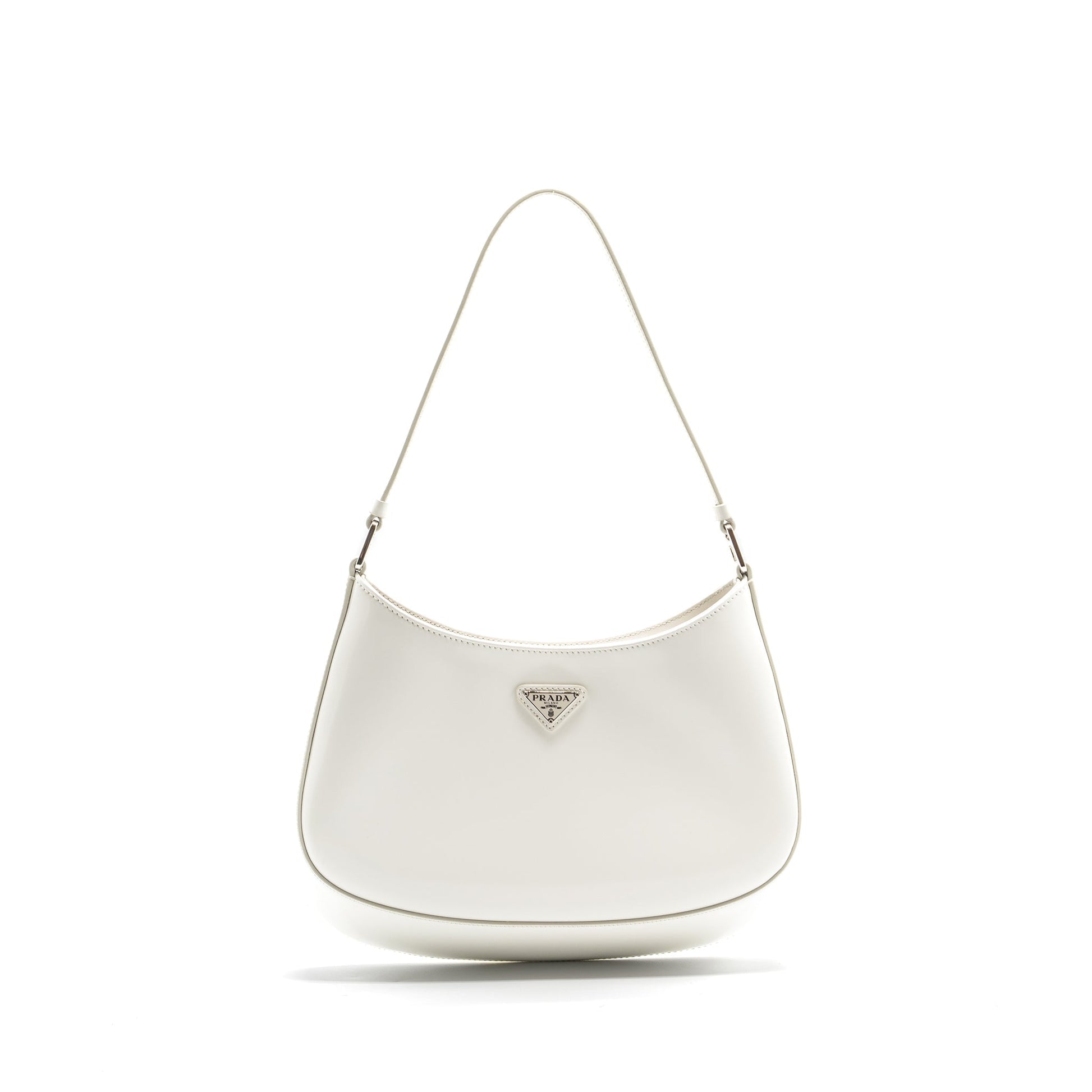 Prada Cleo Mini Purse Brushed Leather White