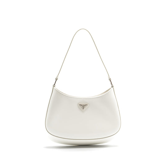 Prada Cleo Mini Purse Brushed Leather White