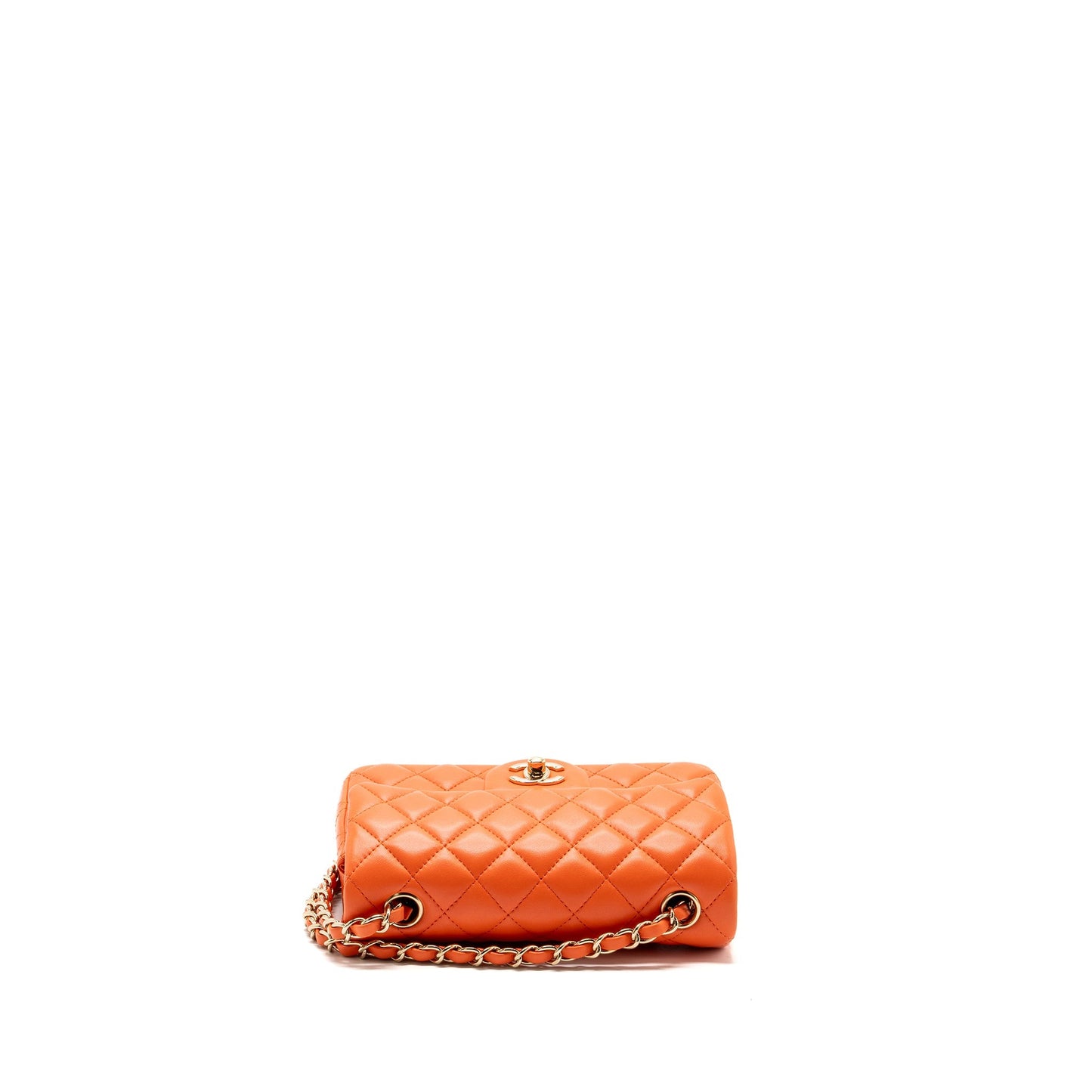 Chanel Mini Rectangular Flap Bag Lambskin Orange