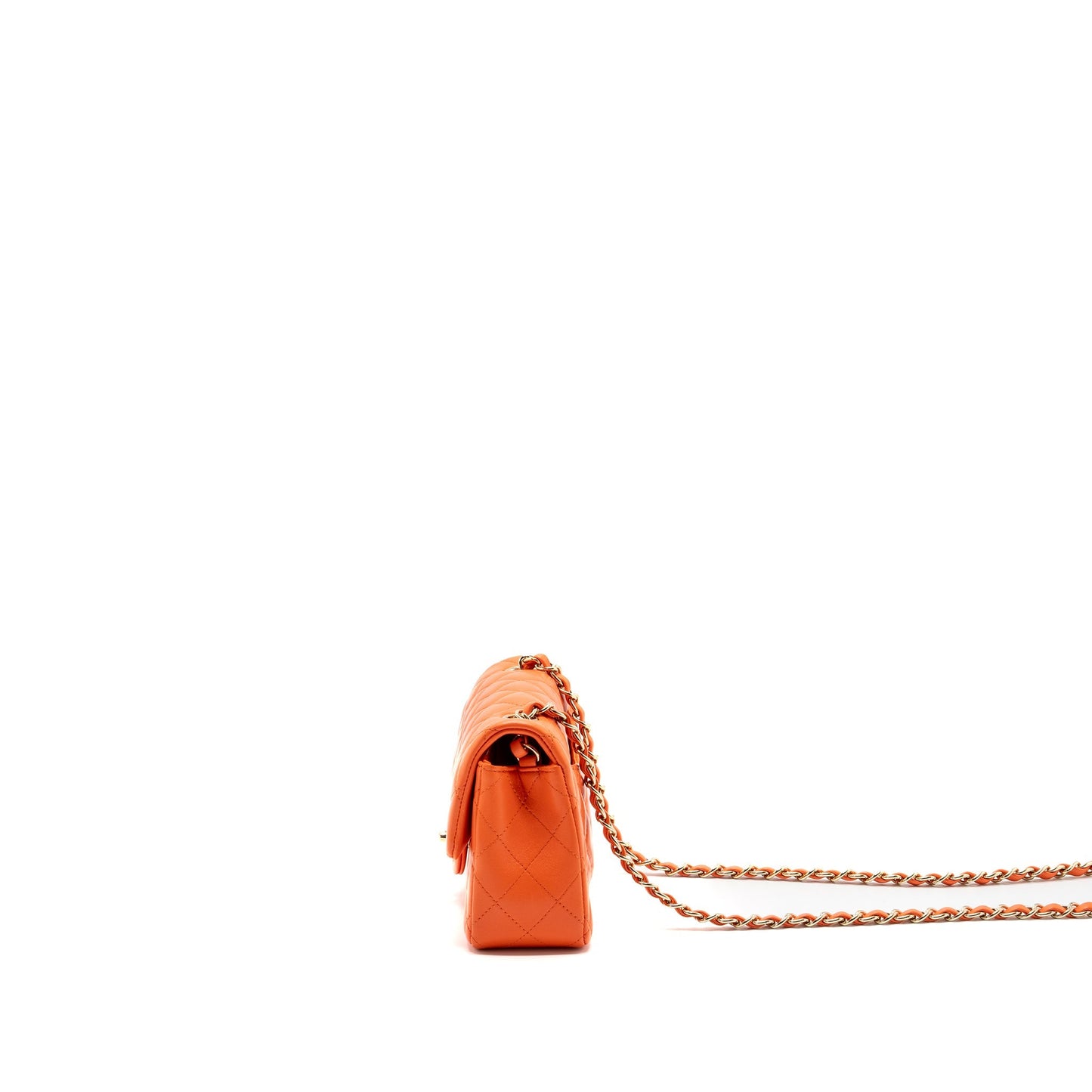 Chanel Mini Rectangular Flap Bag Lambskin Orange