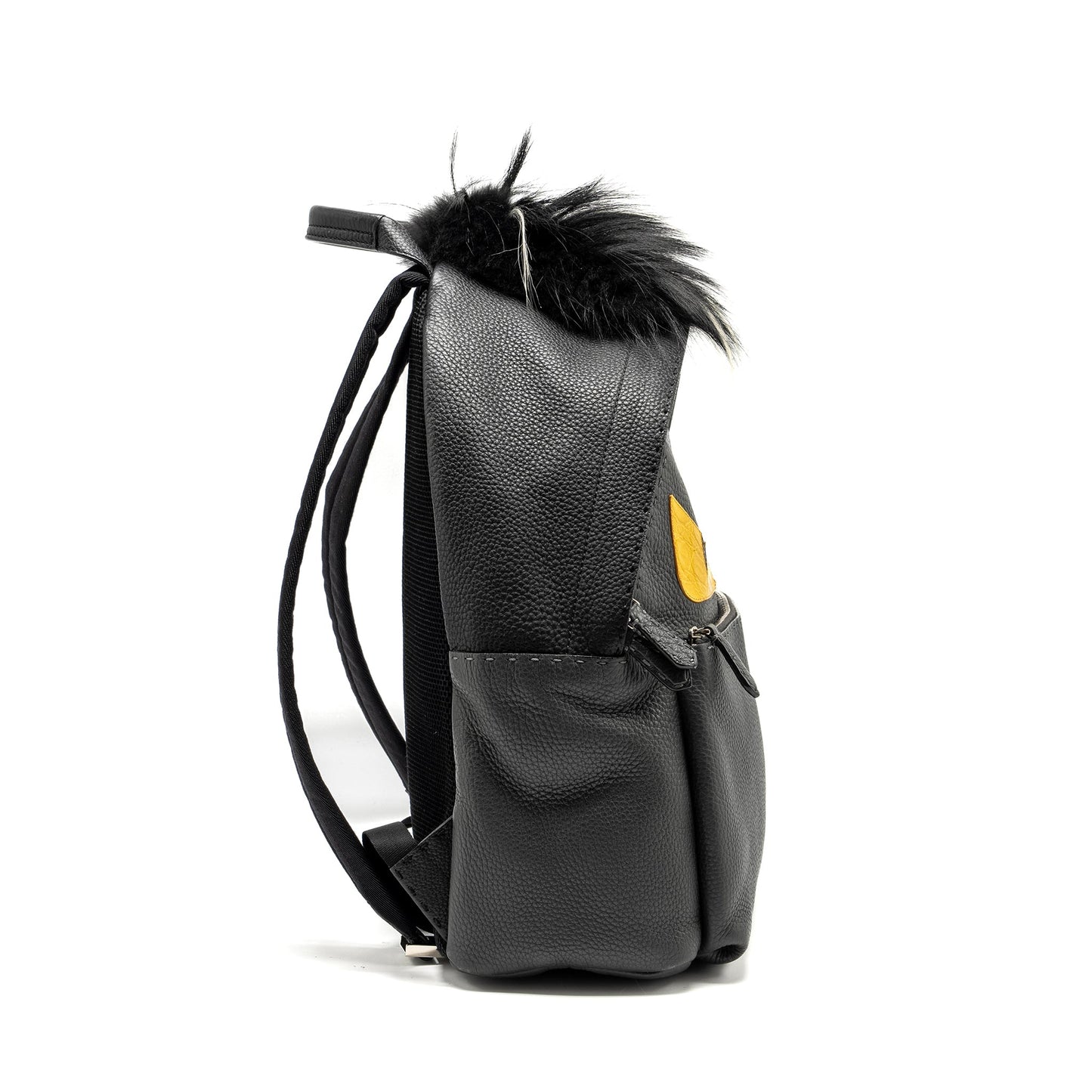 FENDI Large Backpack Calfskin/ Fur/ Crocodile Multicolor
