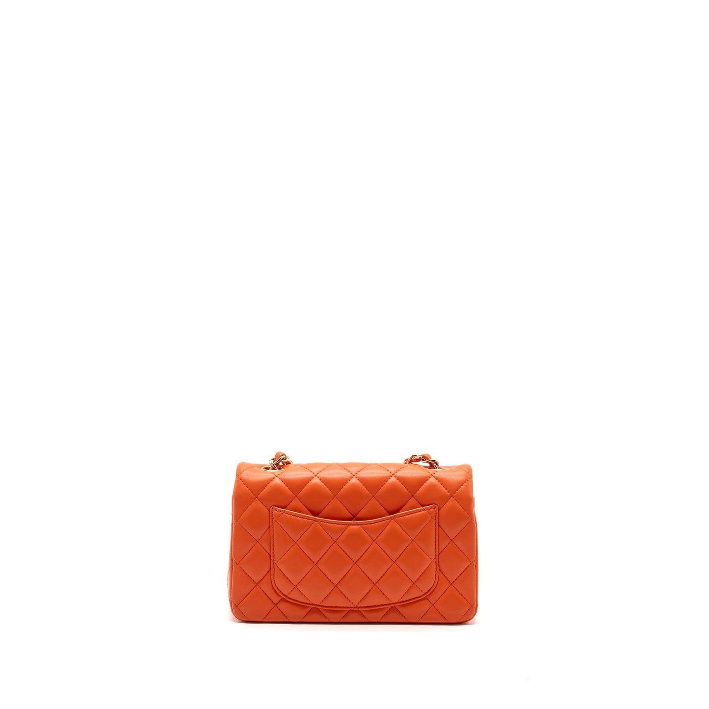 Chanel Mini Rectangular Flap Bag Lambskin Orange