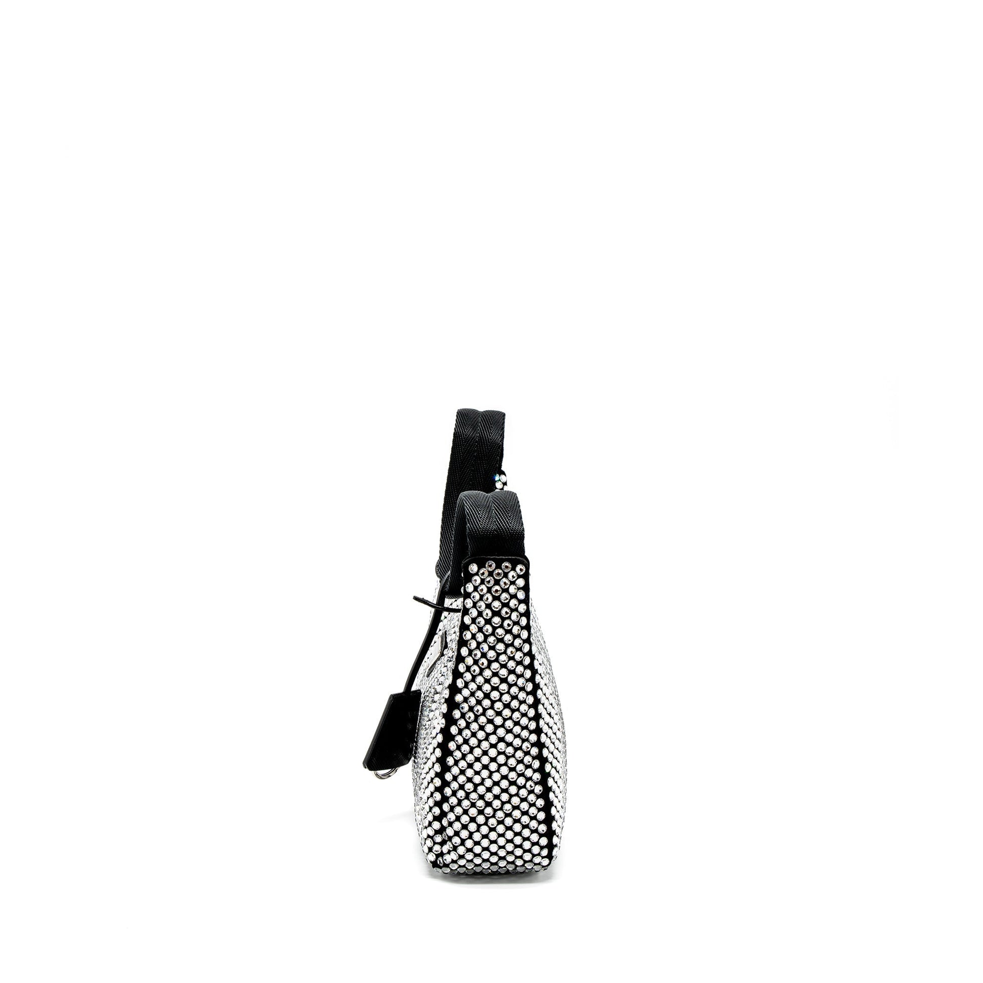 Prada Re-Edition 2000 Mini-Purse Satin/Crystal Black