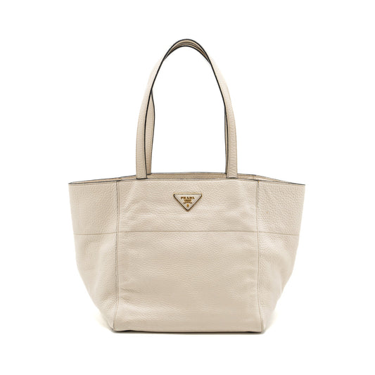 Prada Tote Purse Calfskin White