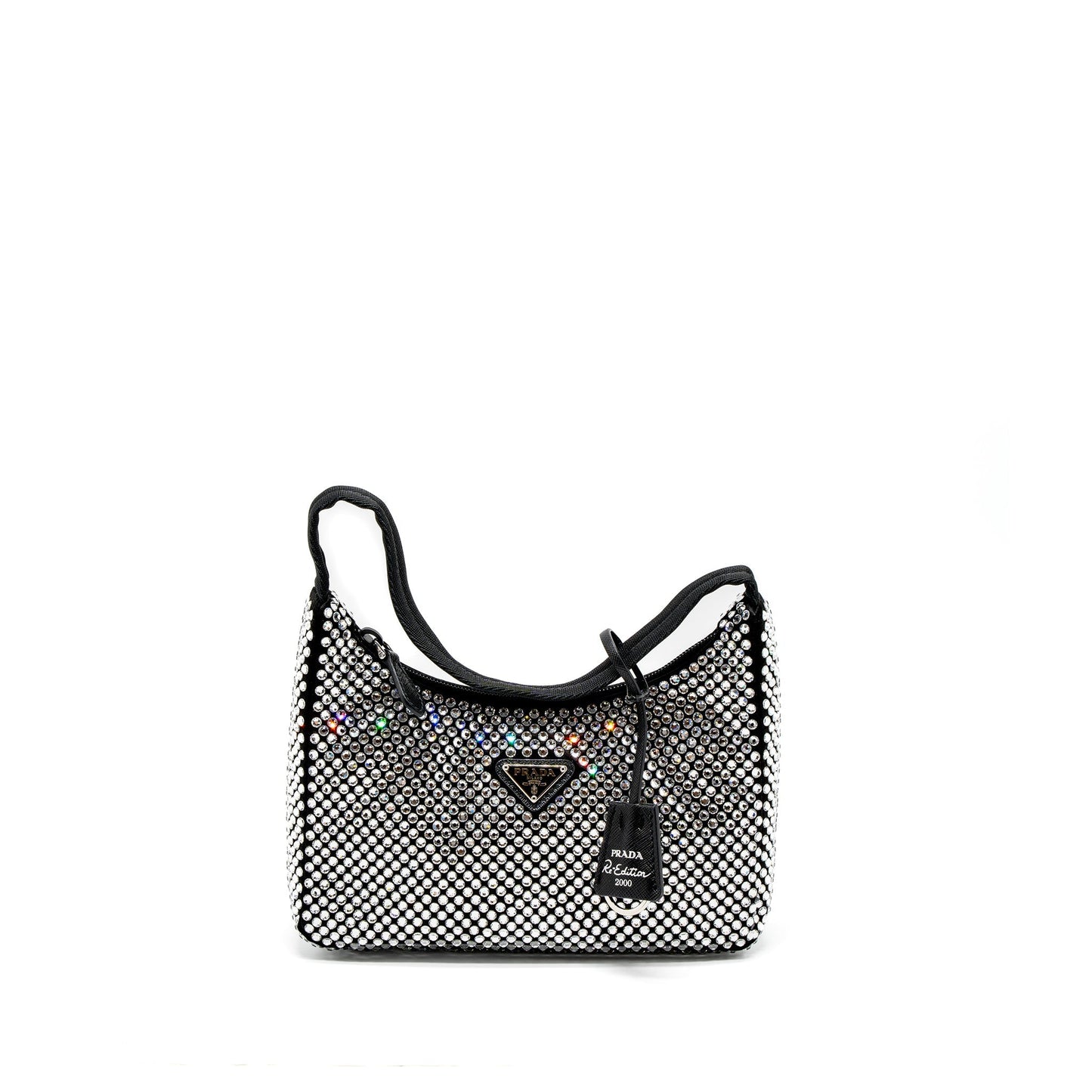 Prada Re-Edition 2000 Mini-Purse Satin/Crystal Black