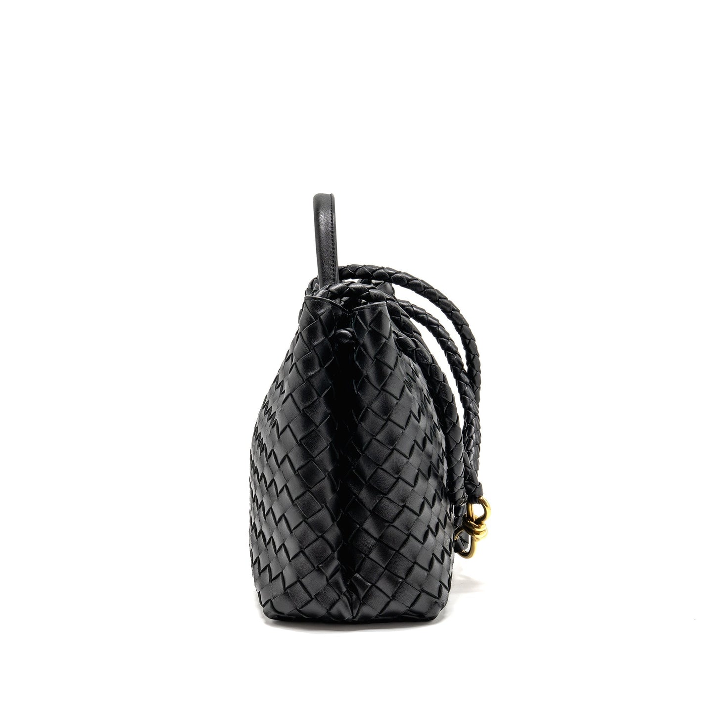 Bottega Veneta Medium Andiamo Lambskin Black