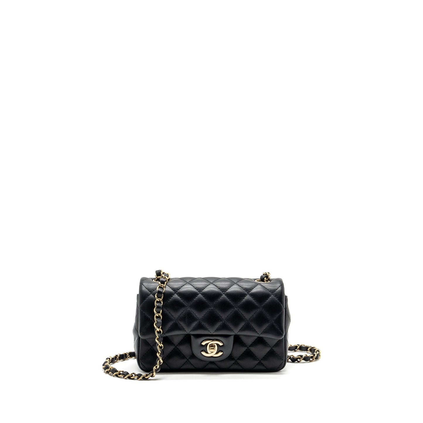 Chanel Classic Mini Rectangular Flap Bag Lambskin Black L (Microchip)