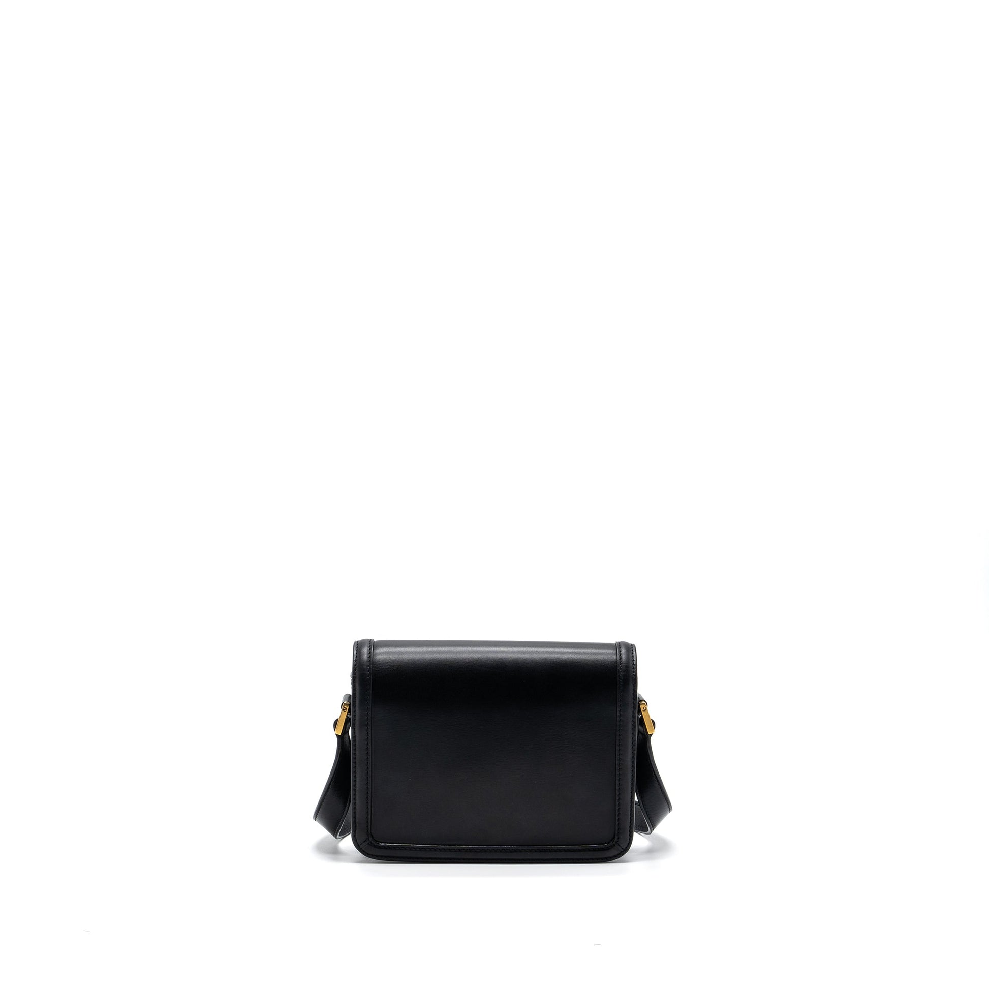 Saint Laurent Small Solferino Satchel Crossbody Purse Box Calfskin Black