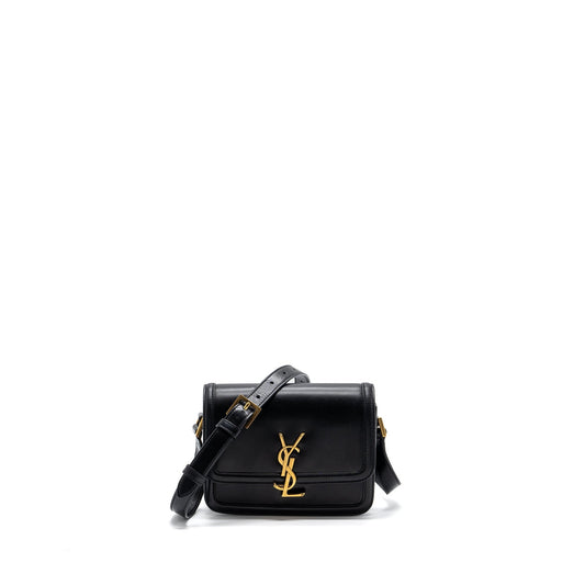 Saint Laurent Small Solferino Satchel Crossbody Purse Box Calfskin Black