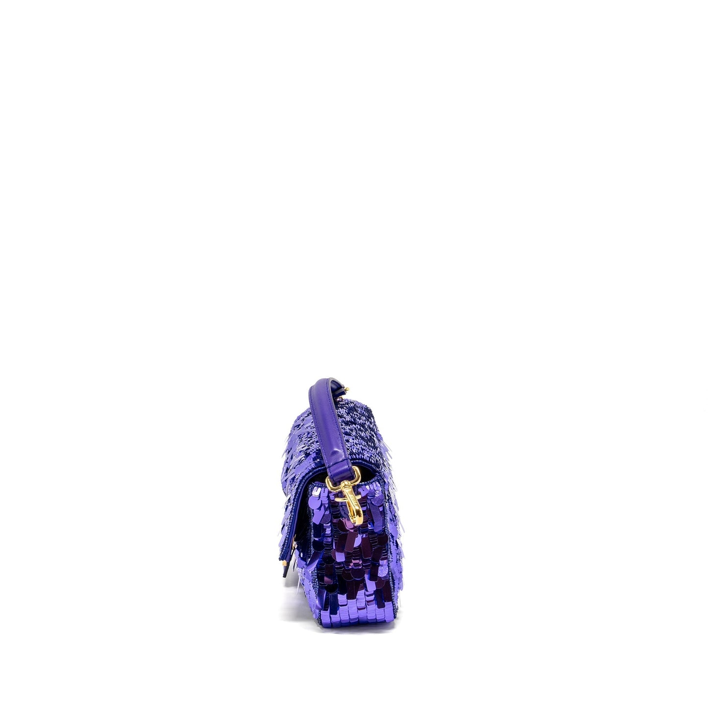 Fendi Baguette Purse Limited Edition Sequin/Leather Purple