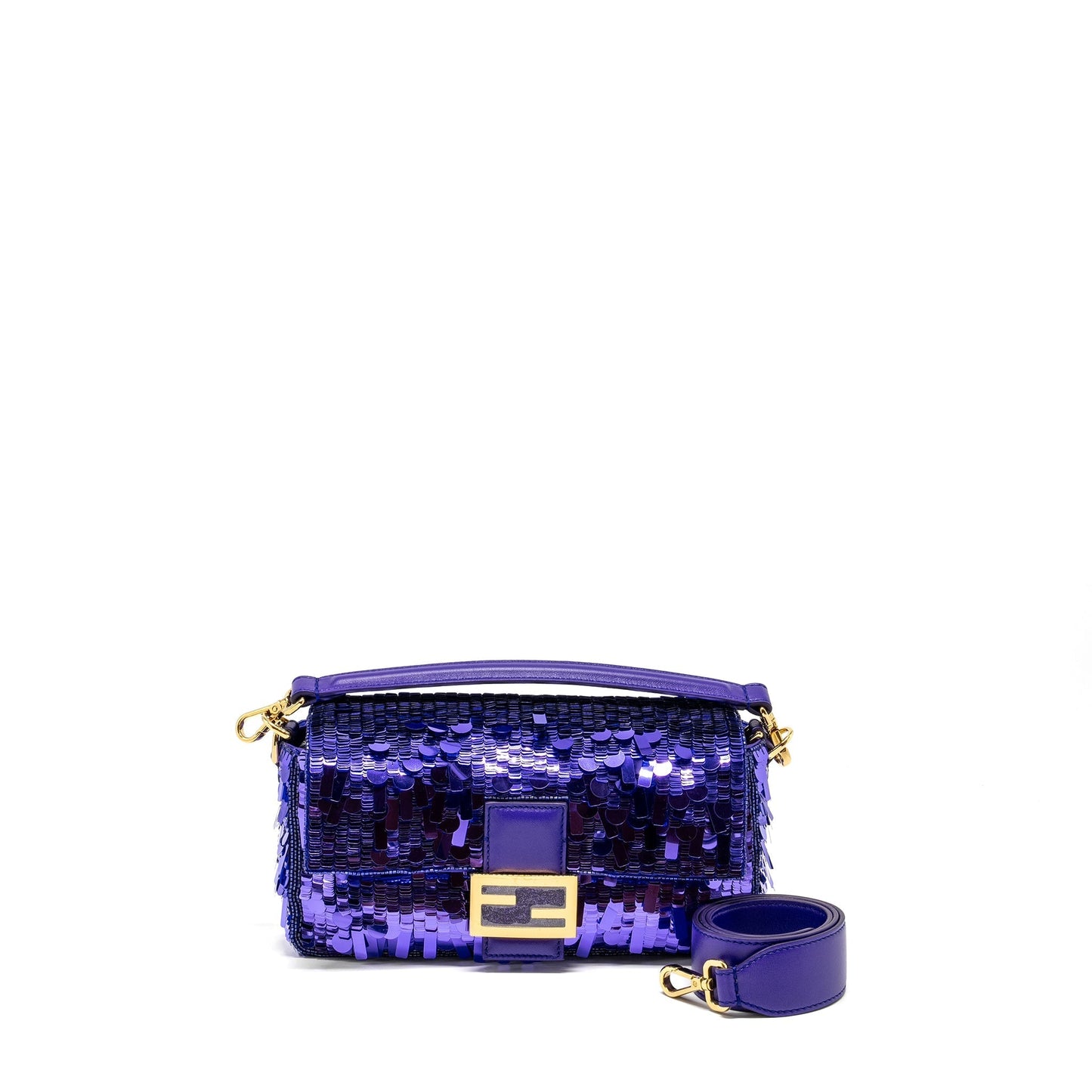 Fendi Baguette Purse Limited Edition Sequin/Leather Purple