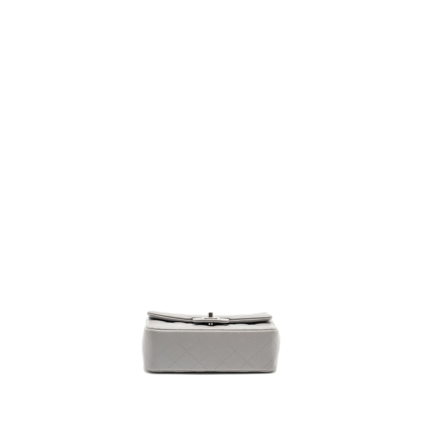 Chanel Mini Rectangular Flap Bag Lambskin Light Grey (Microchip)