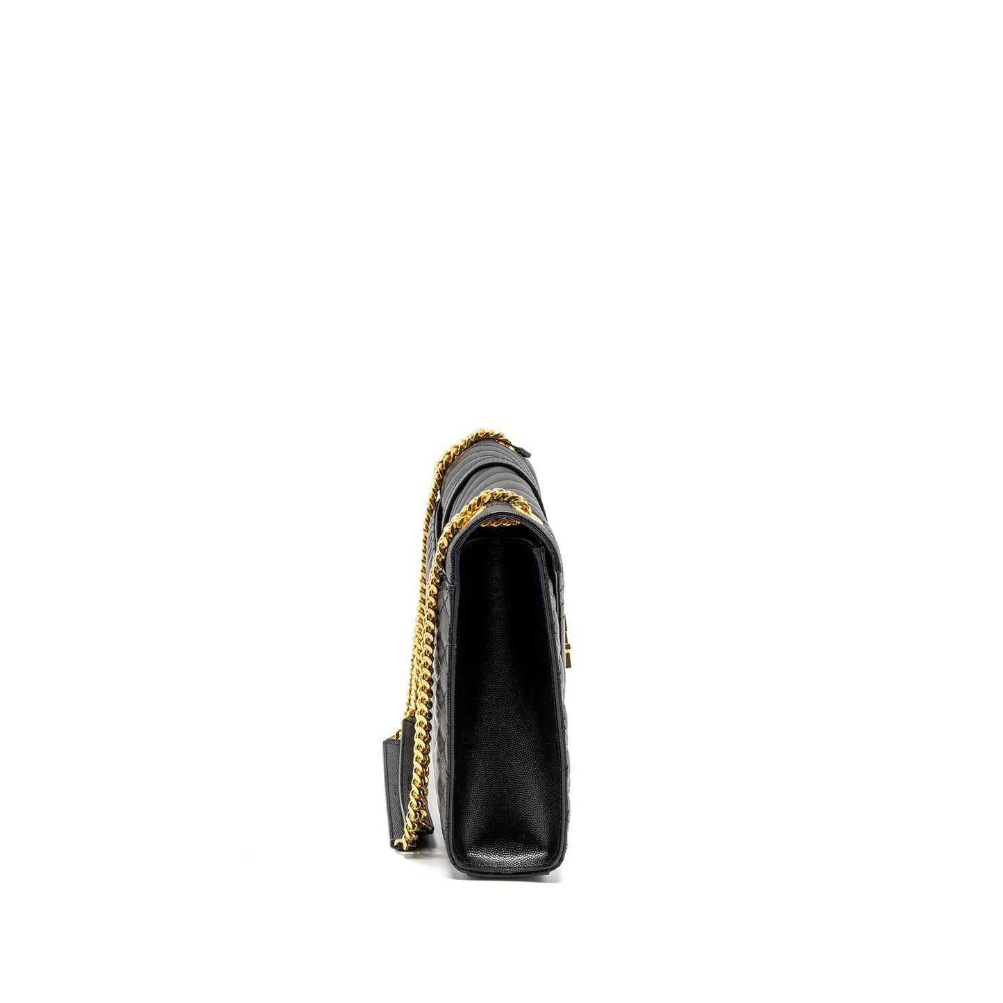 Saint Laurent Large Envelope Purse Calfskin Black
