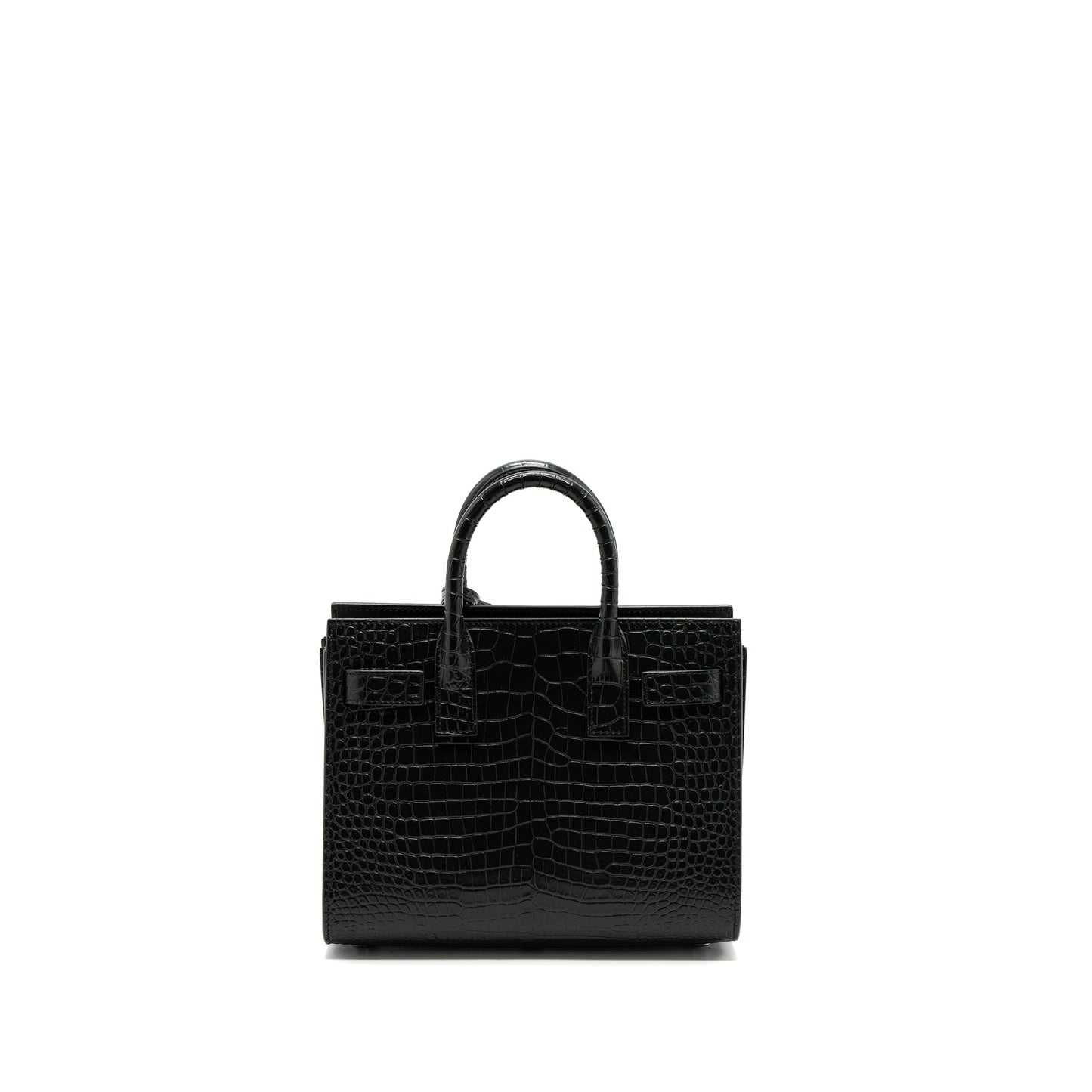 Saint laurent Sac De Jour Nano Crocodile-Embossed calfskin dark green