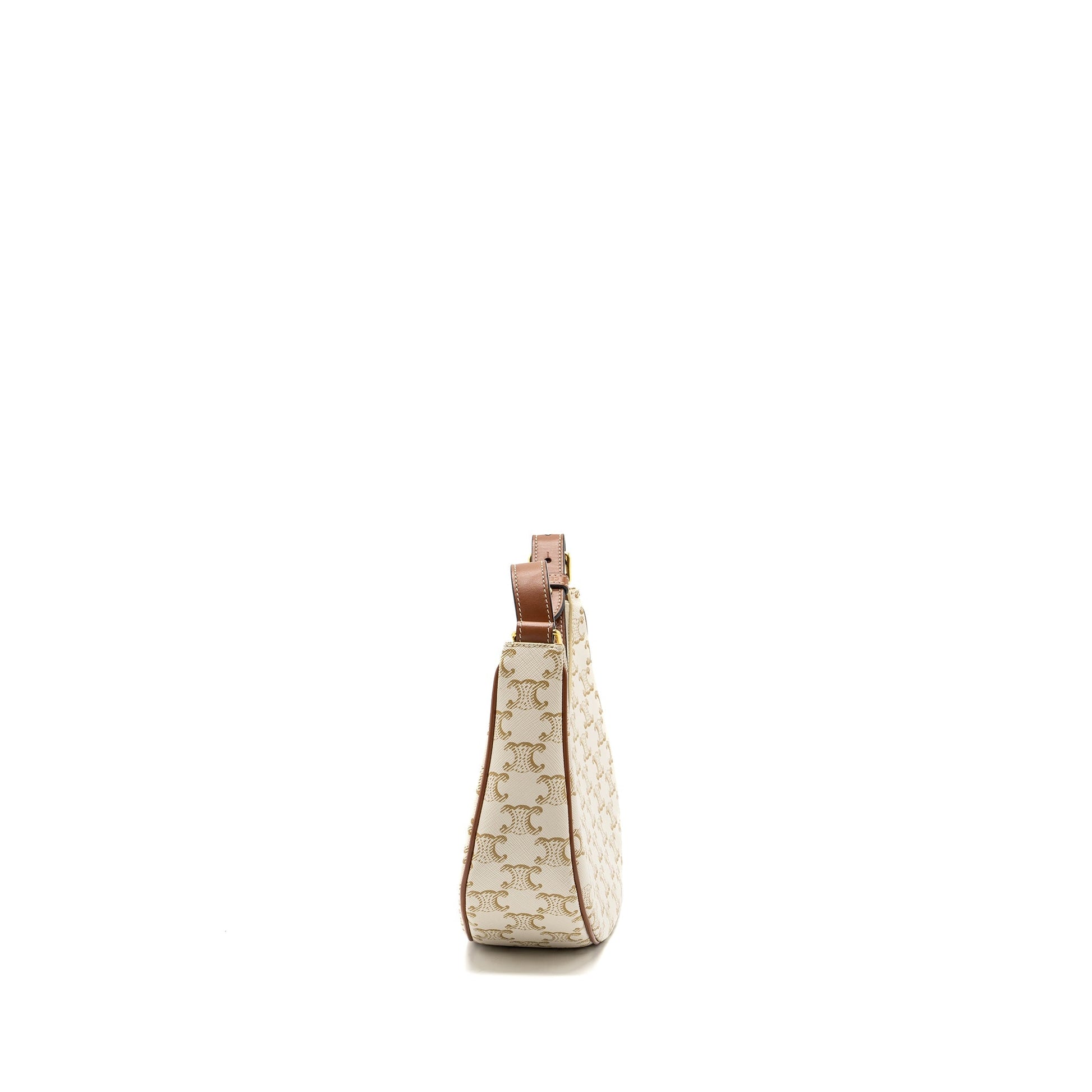 Celine Ava bag triomphe canvas / calfskin white GHW