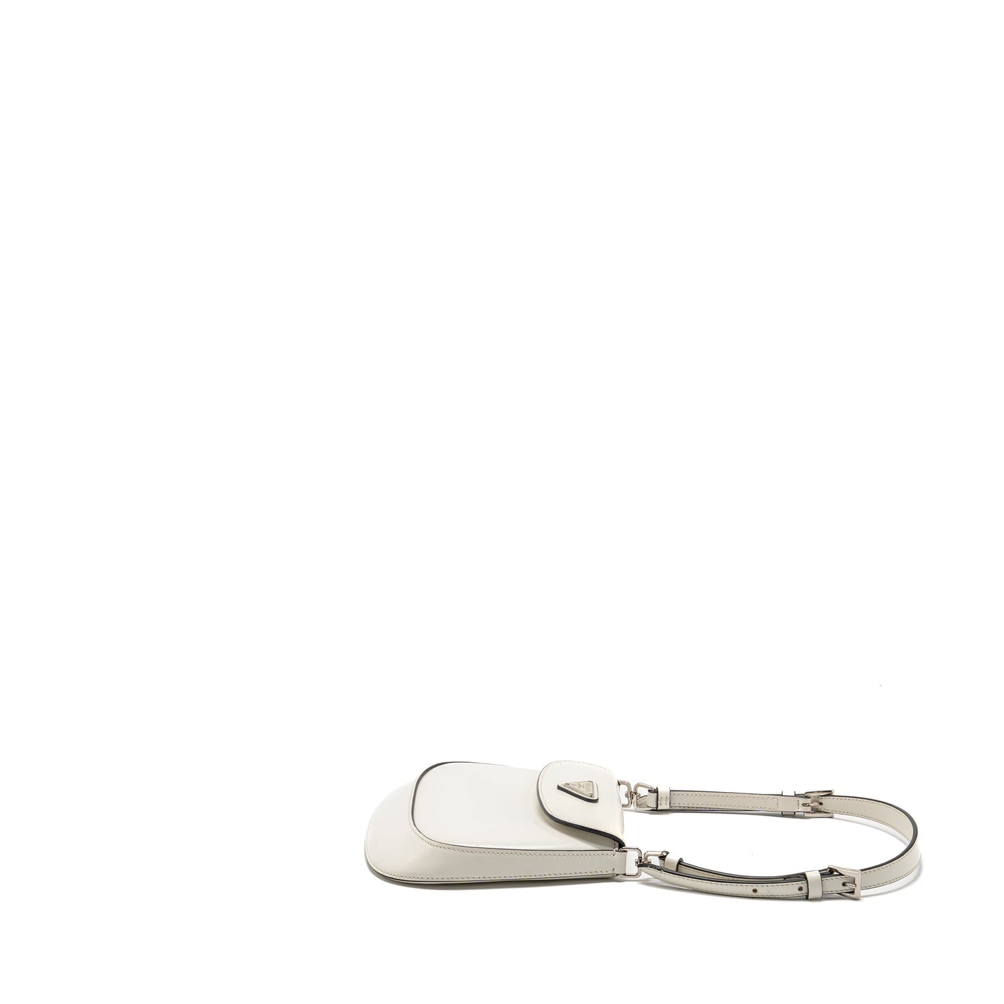 Prada Mini Cleo Mini Purse Brushed Leather White