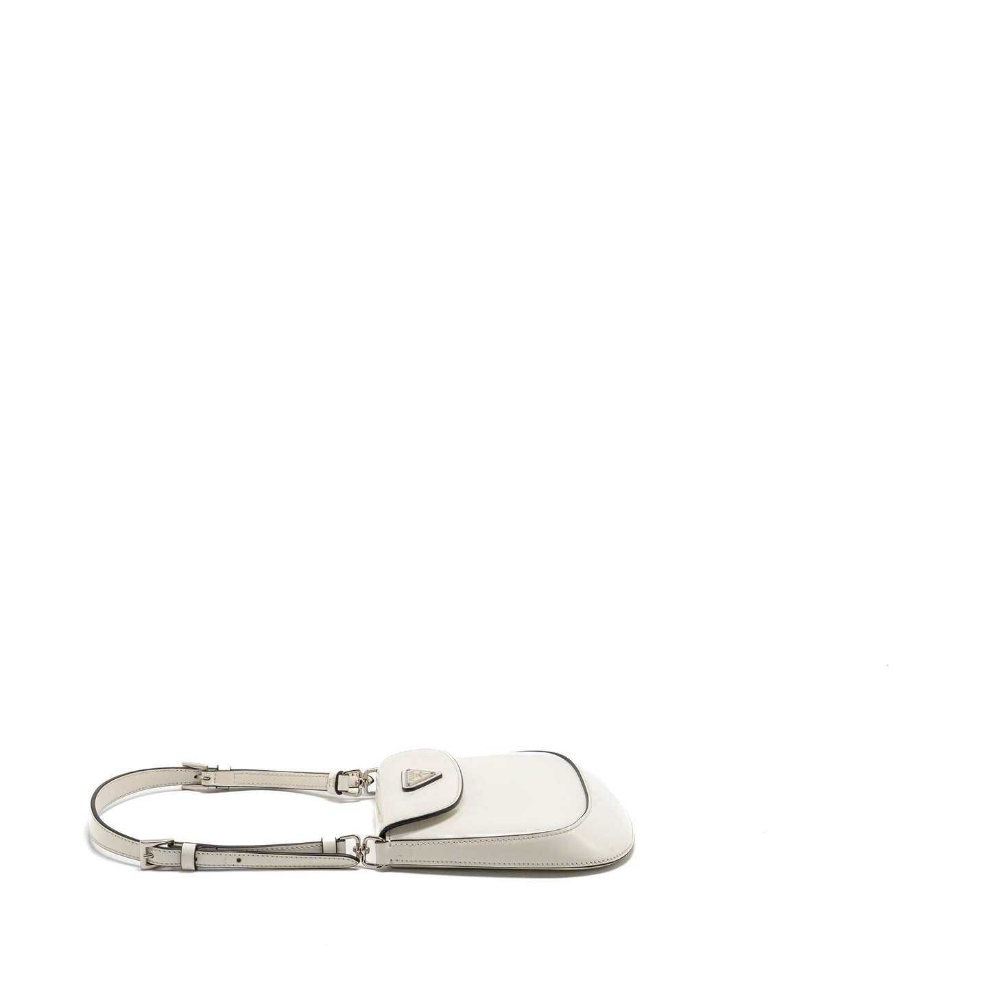 Prada Mini Cleo Mini Purse Brushed Leather White