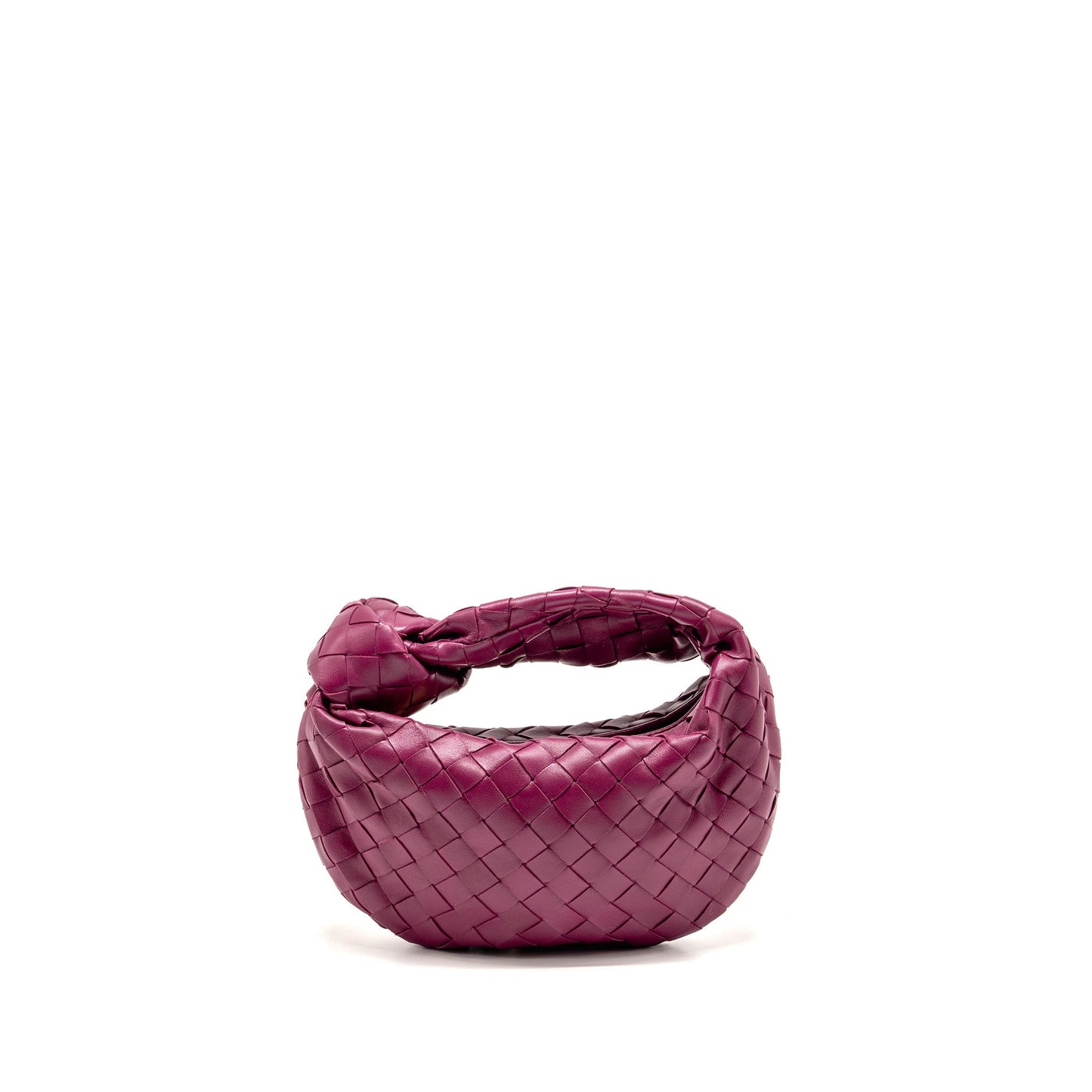 Bottega Veneta Mini Jodie Lambskin Dark Pink