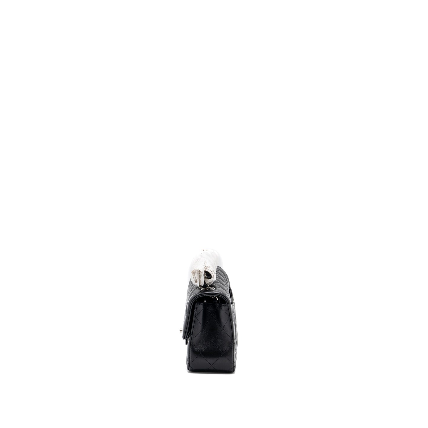 Chanel mini rectangular flap bag lambskin black with  (microchip)