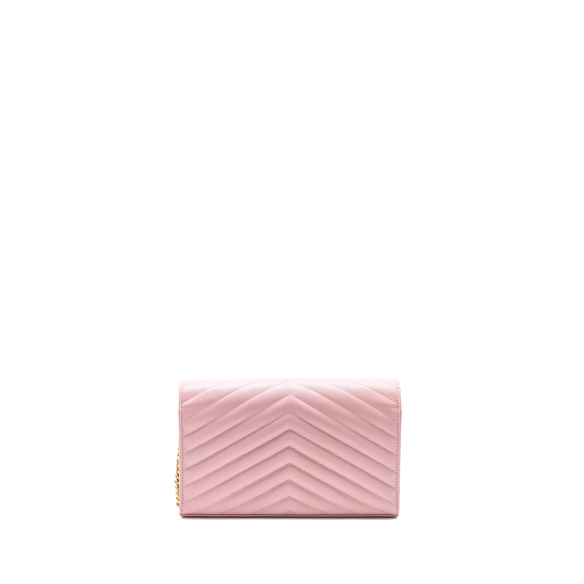 Saint Laurent / Cassandre Matelasse Wallet on Chain Grained Calfskin PInk