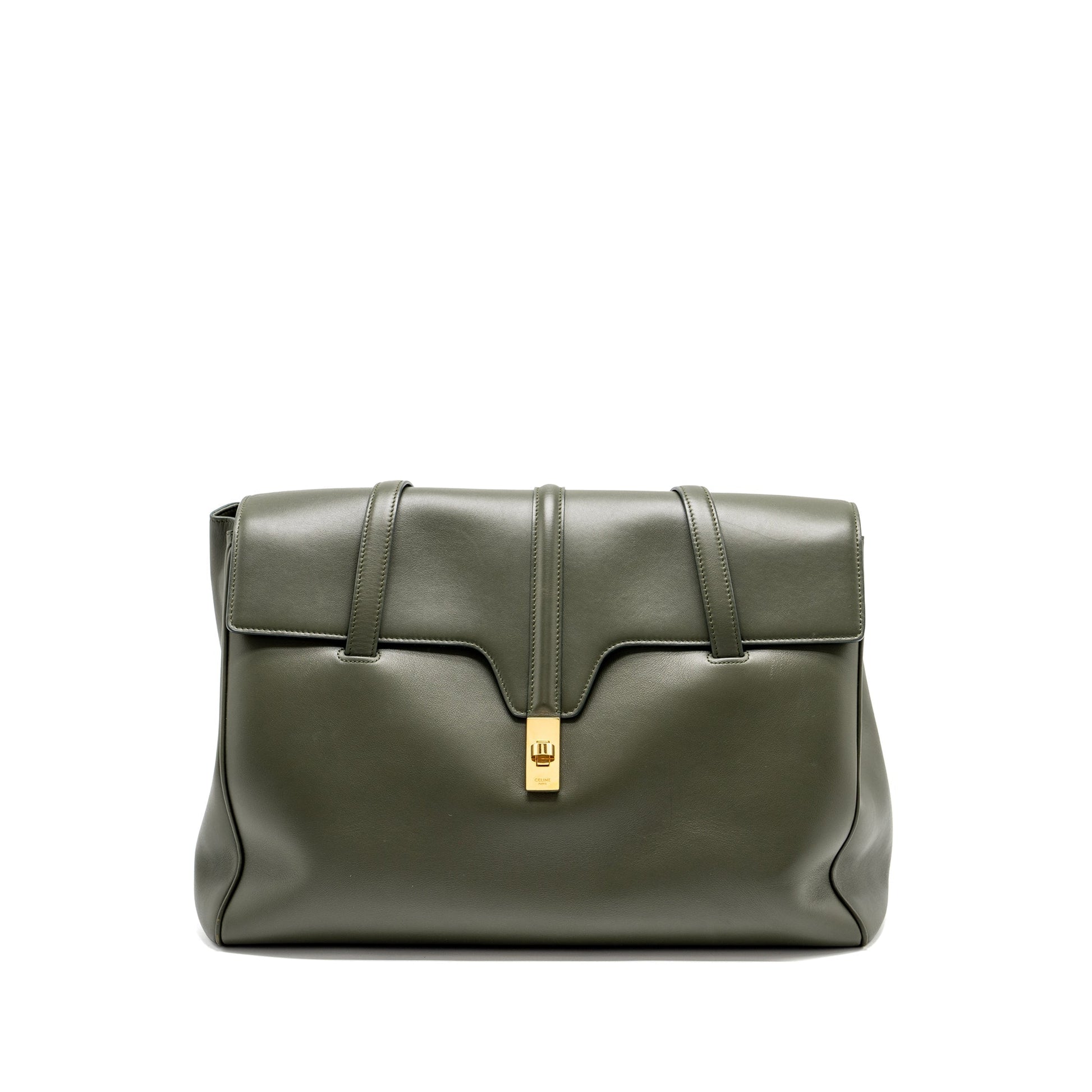 Celine Large Soft Bag Smooth Calfskin Dark Green GHW
