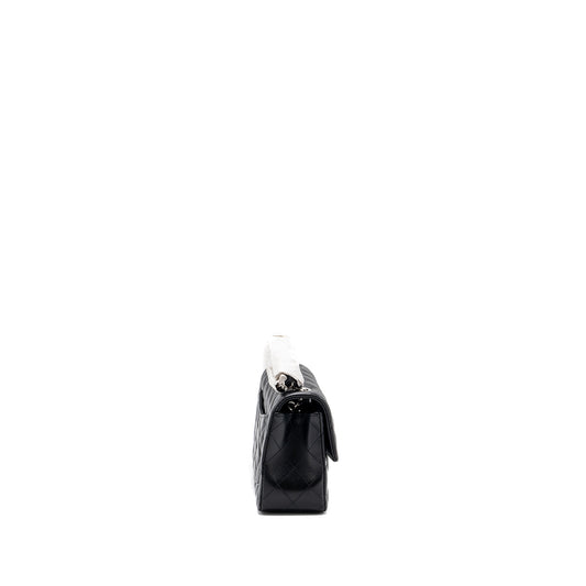 Chanel mini rectangular flap bag lambskin black with  (microchip)