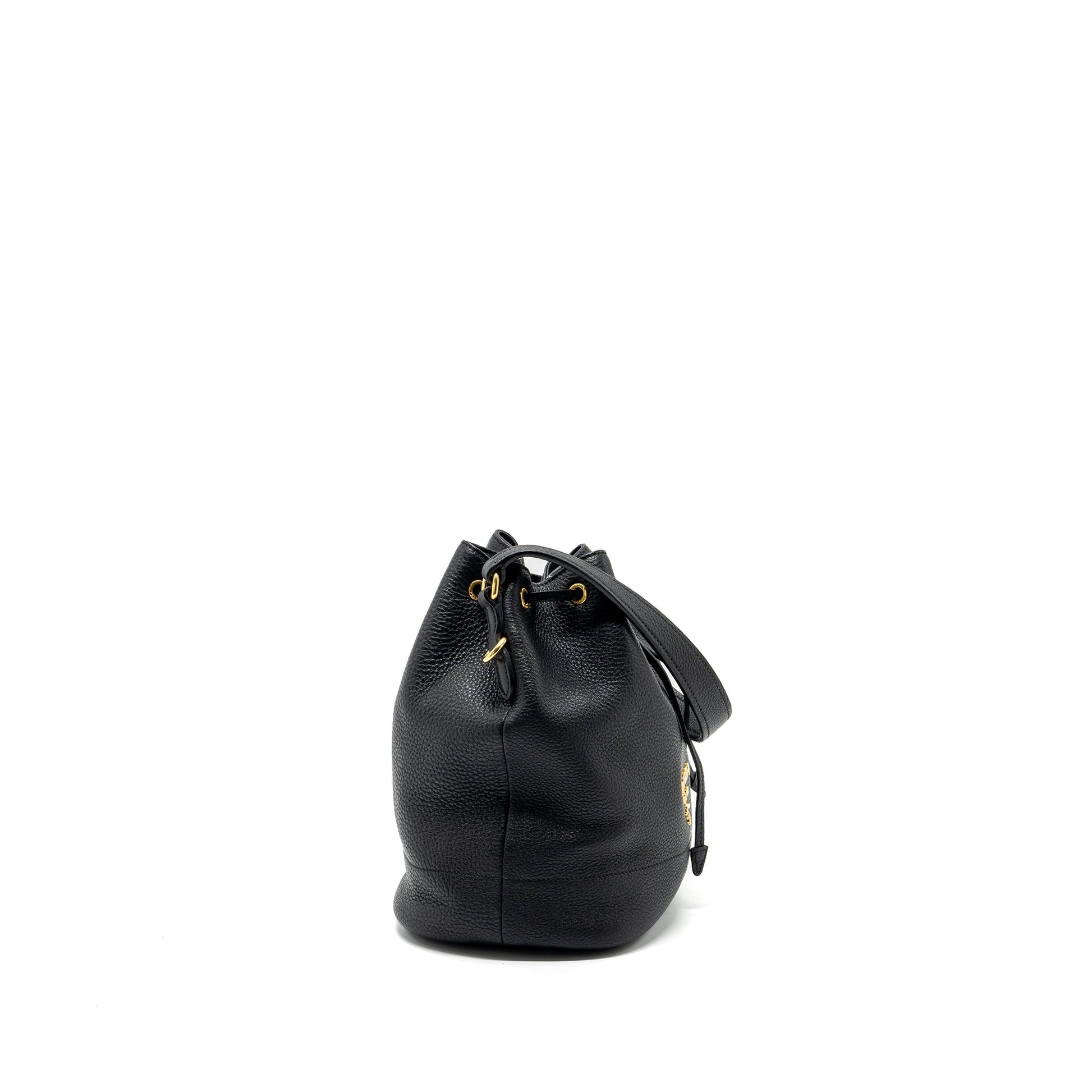 Prada Secchiello bucket Purse grained calfskin black