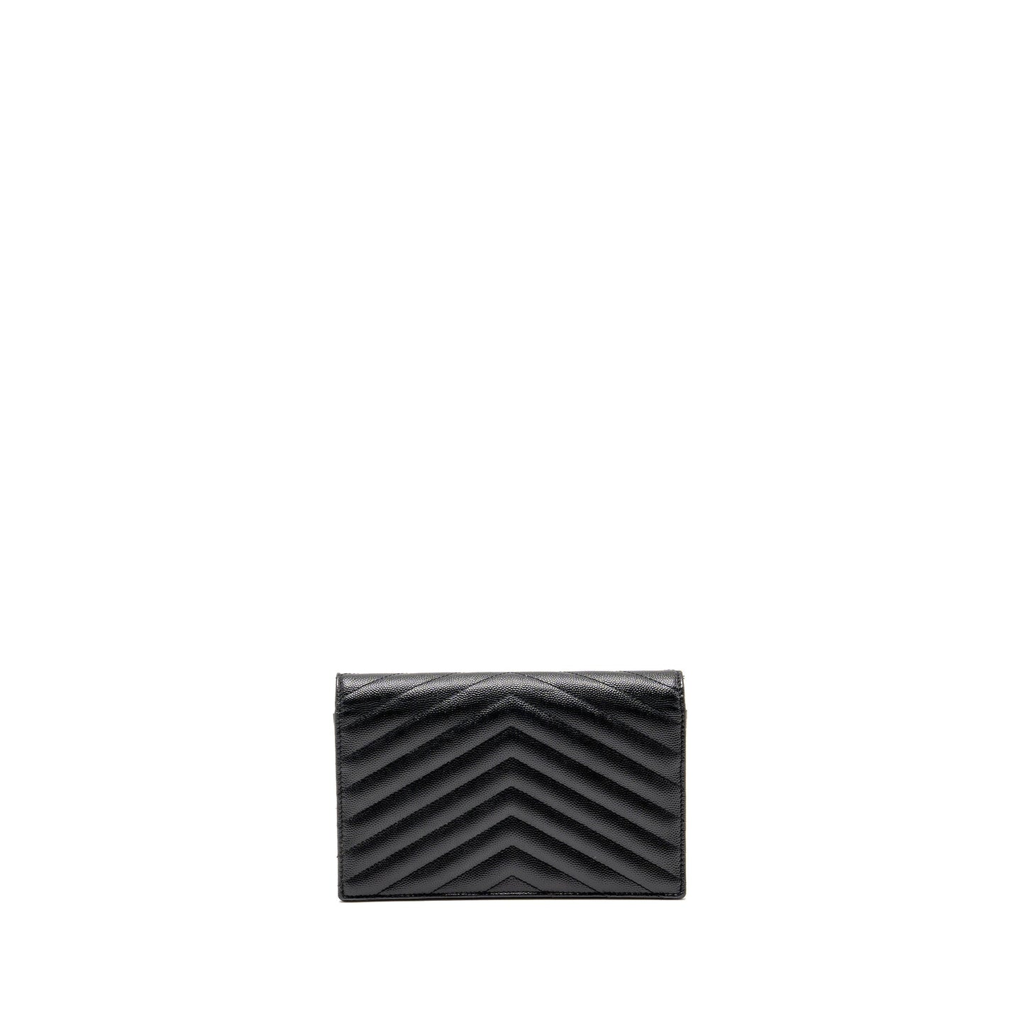 Saint Laurent/ Envelope Chain Wallet Grained Calfskin Black